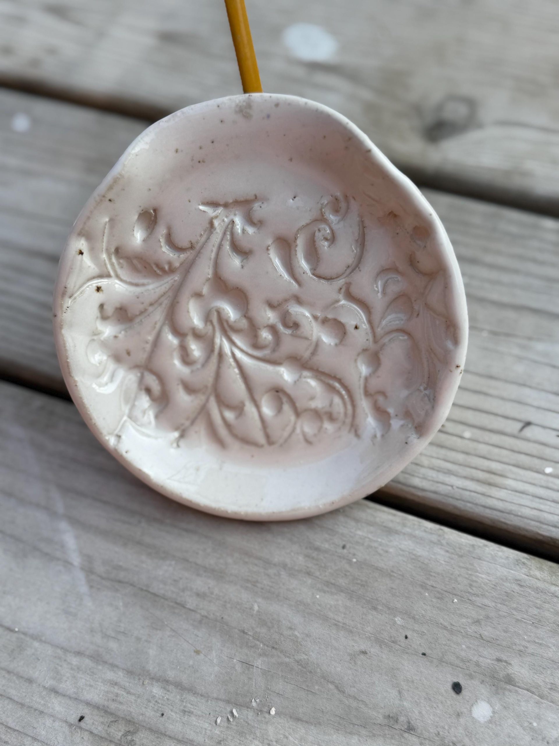 Handmade Ceramic Spoon Rest white - Image 2