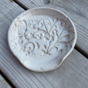 Handmade Ceramic Spoon Rest white