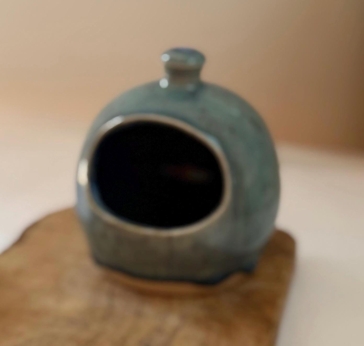 Handmade Ceramic Salt holder with Wooden Spoon, Stoneware Kitchen Holder - Image 16
