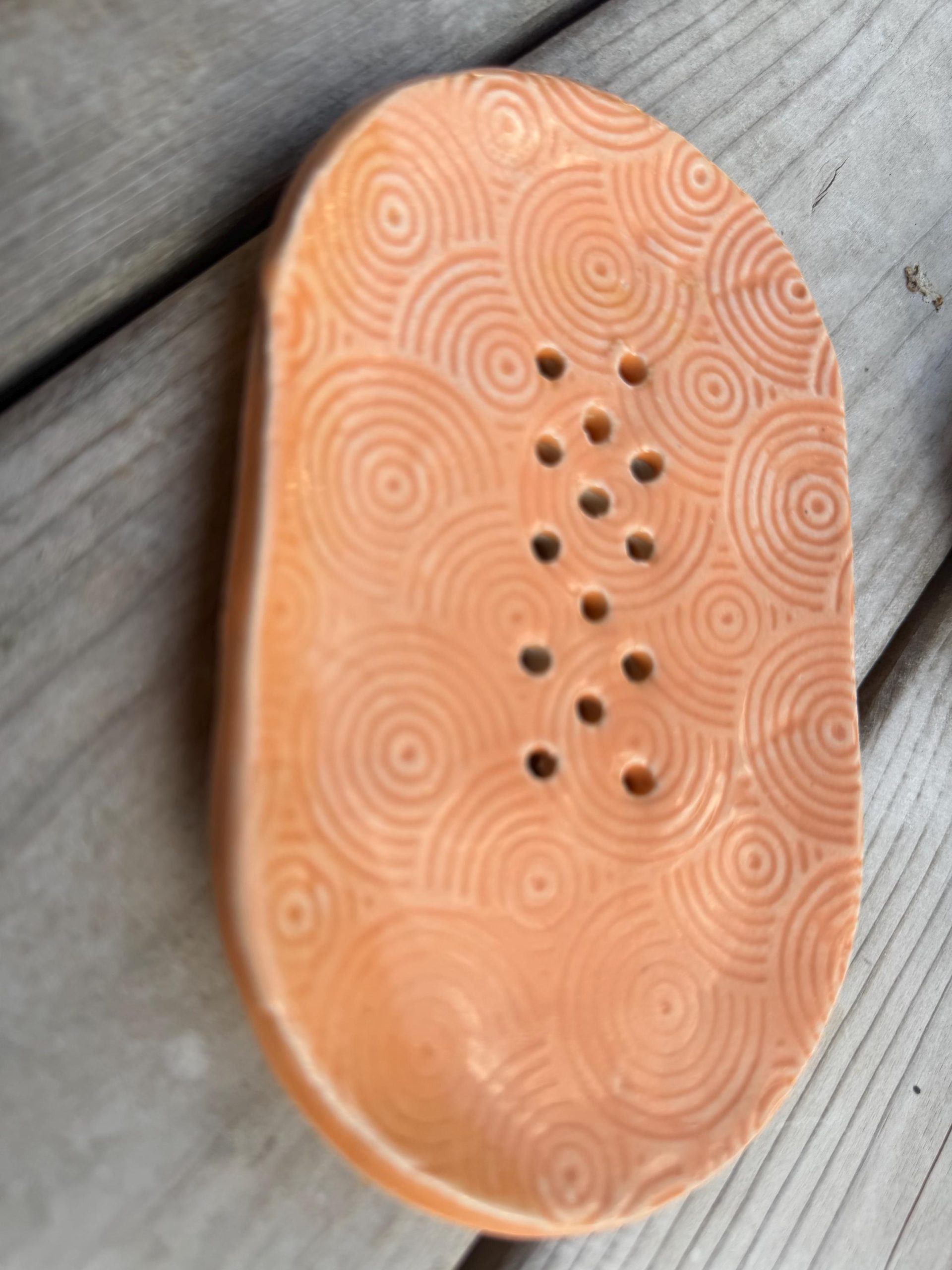 Handmade Ceramic Soap Dish orange - Image 12