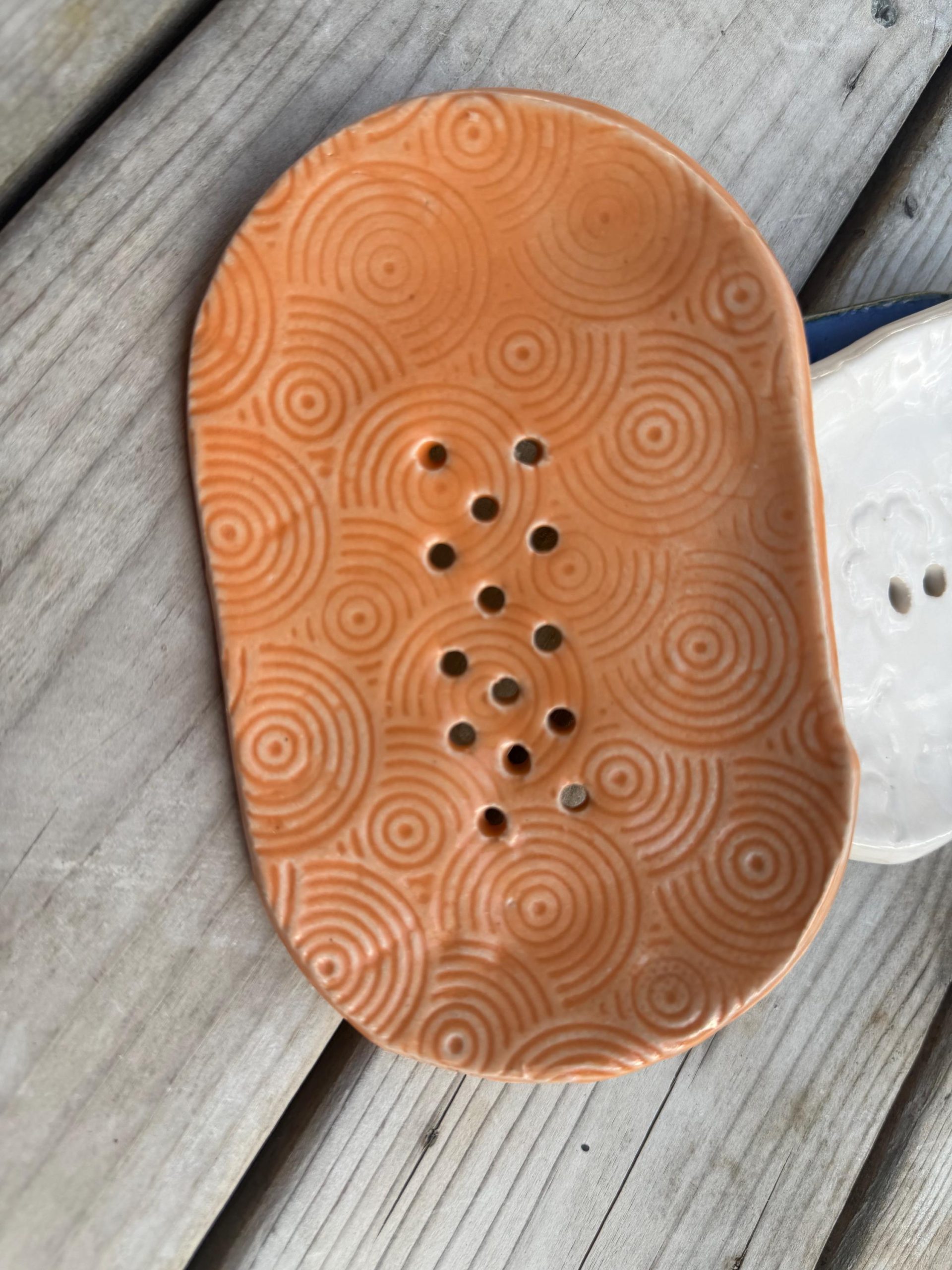 Handmade Ceramic Soap Dish orange - Image 14