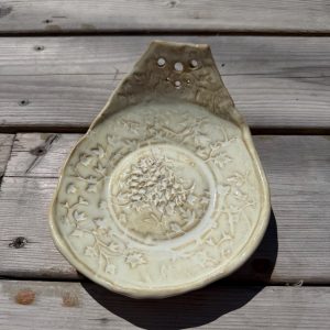 Handmade  rustic Herb Stripper, Garlic Ginger Grater Bowl, Dressing Dish