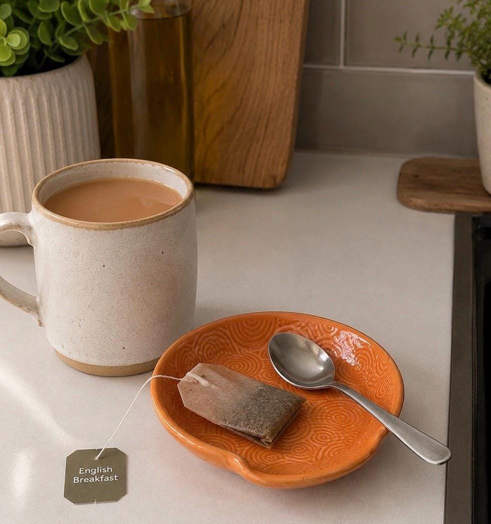 Handmade Ceramic Spoon Rest | Wheel Thrown Stoneware Kitchen Utensil Holder - Image 4
