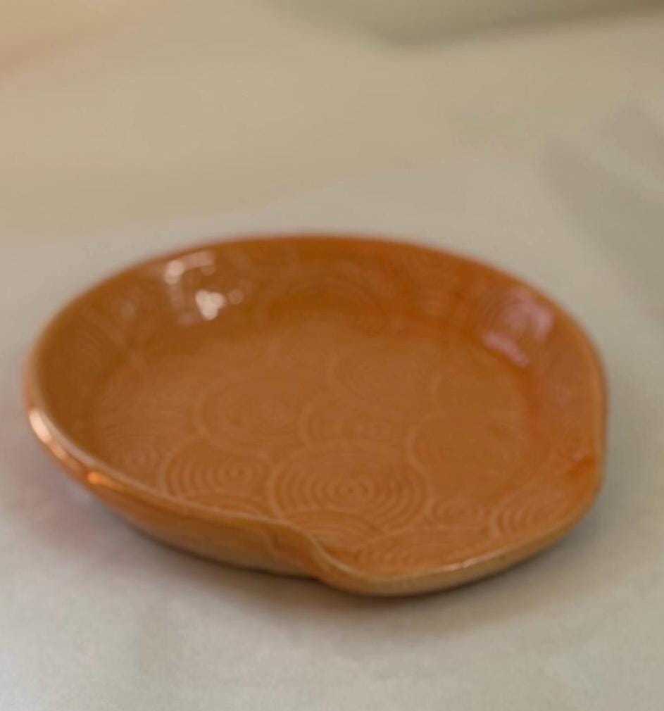 Handmade Ceramic Spoon Rest | Wheel Thrown Stoneware Kitchen Utensil Holder - Image 5