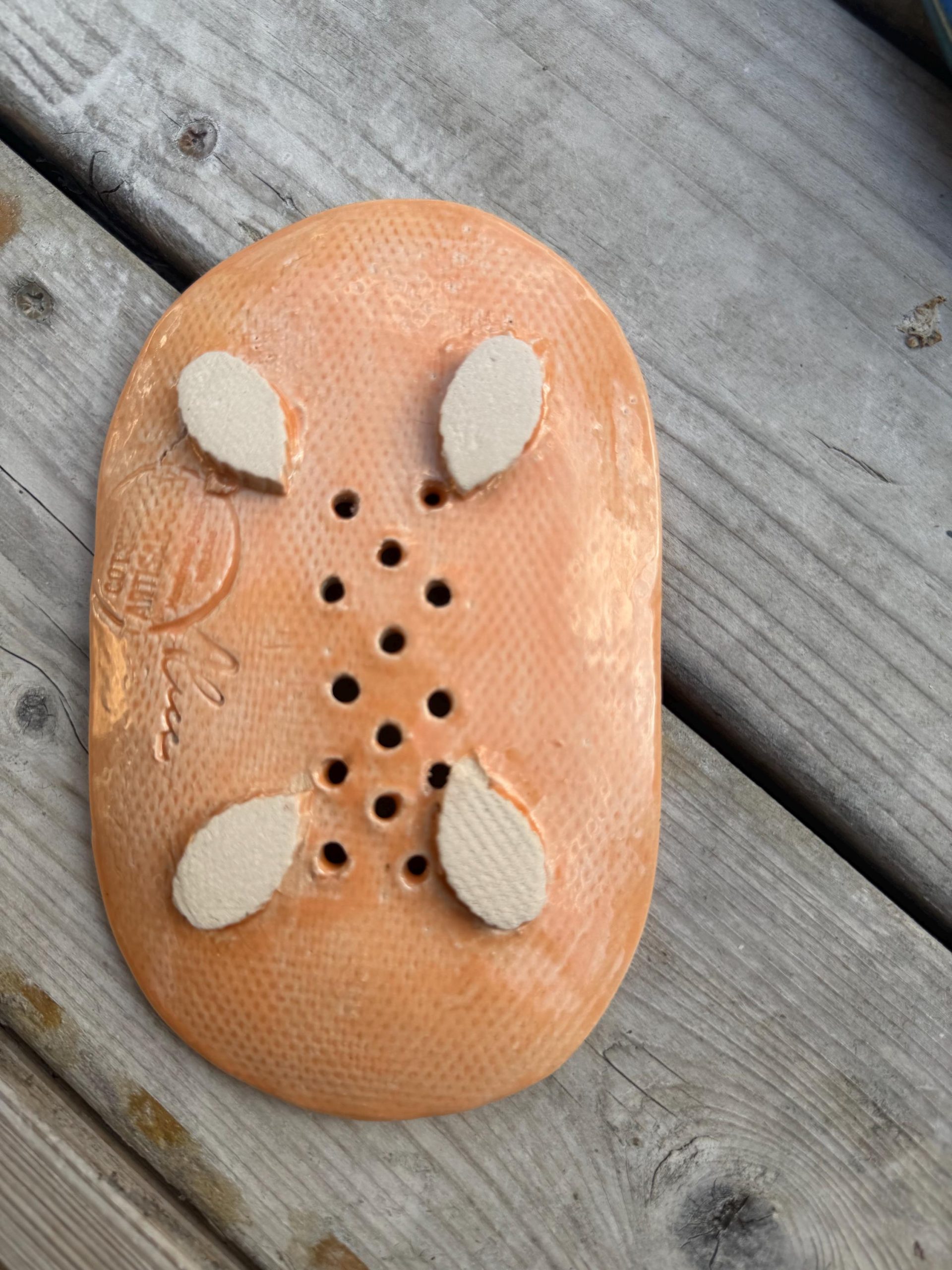 Handmade Ceramic Soap Dish orange - Image 11