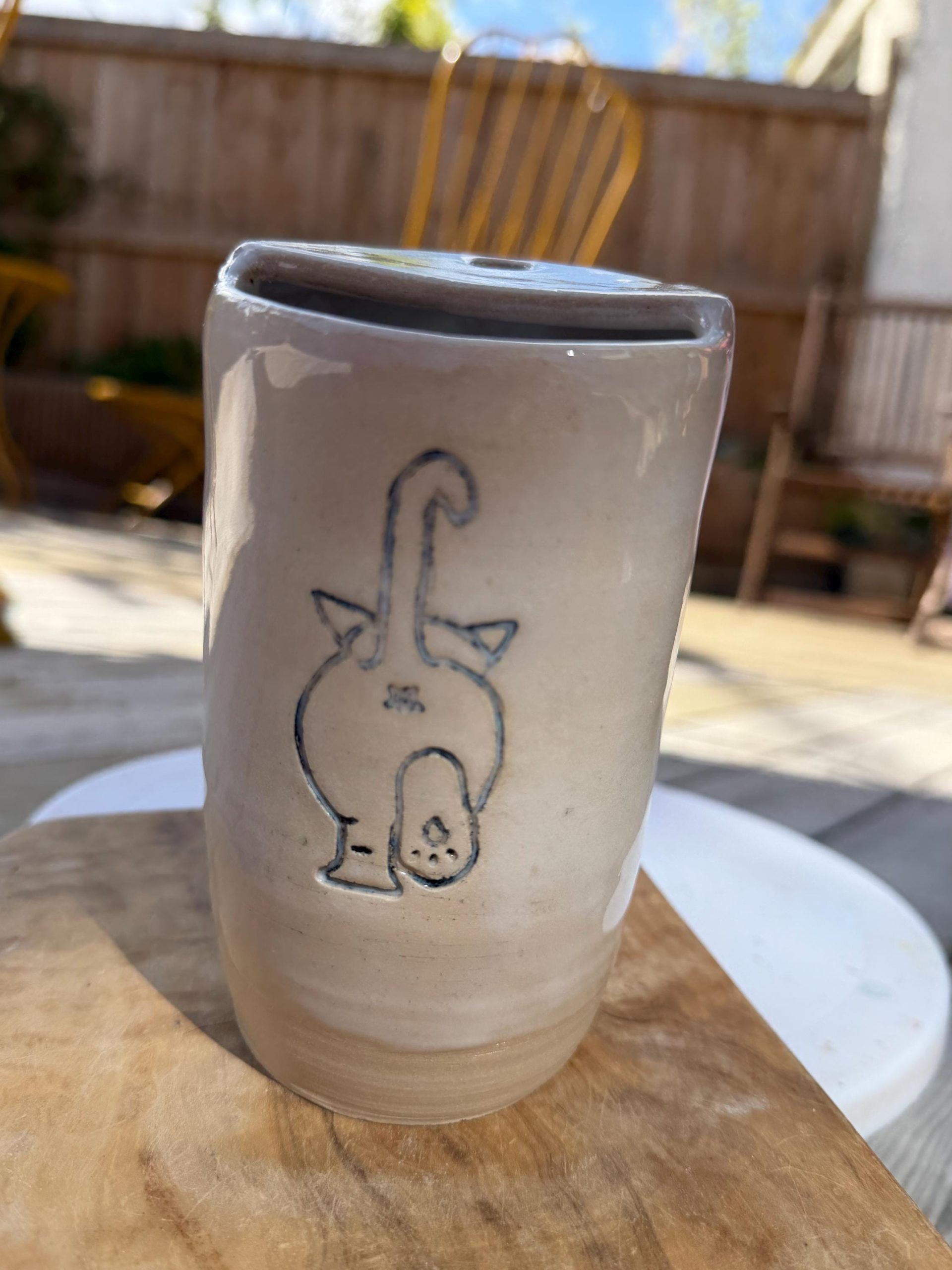 Handmade Ceramic Travel Mug with Metal Straw, Stoneware Reusable Coffee Cup 350ml - Image 10