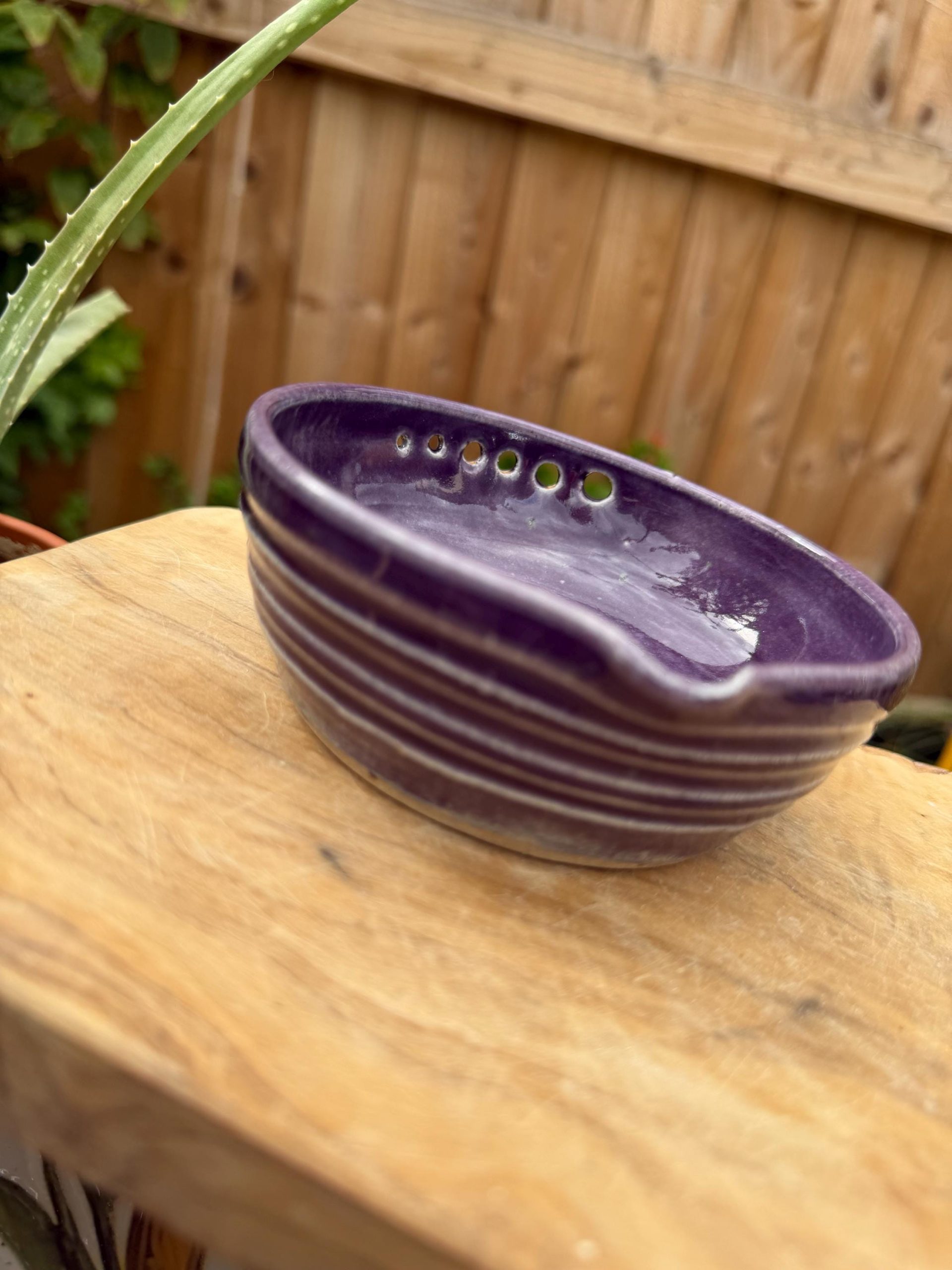 Handmade Ceramic Herb Stripper Garlic Grater Bowl, Kitchen Tool, Dressing Dish - Image 3