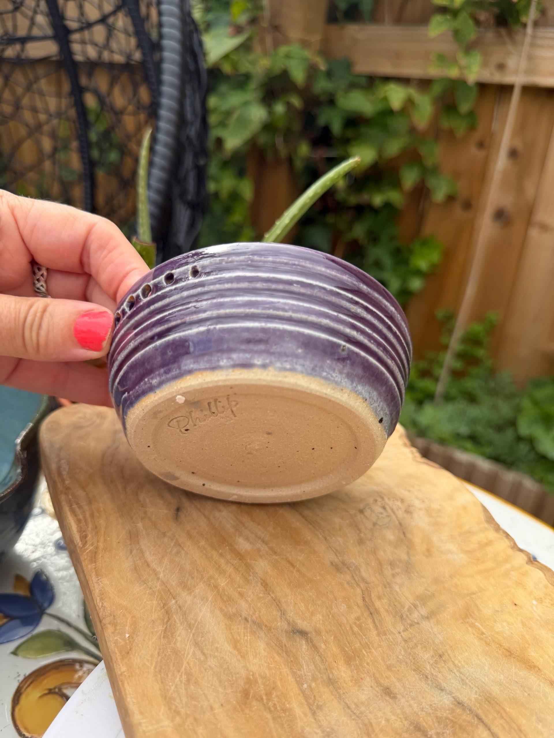 Handmade Ceramic Herb Stripper Garlic Grater Bowl, Kitchen Tool, Dressing Dish - Image 9