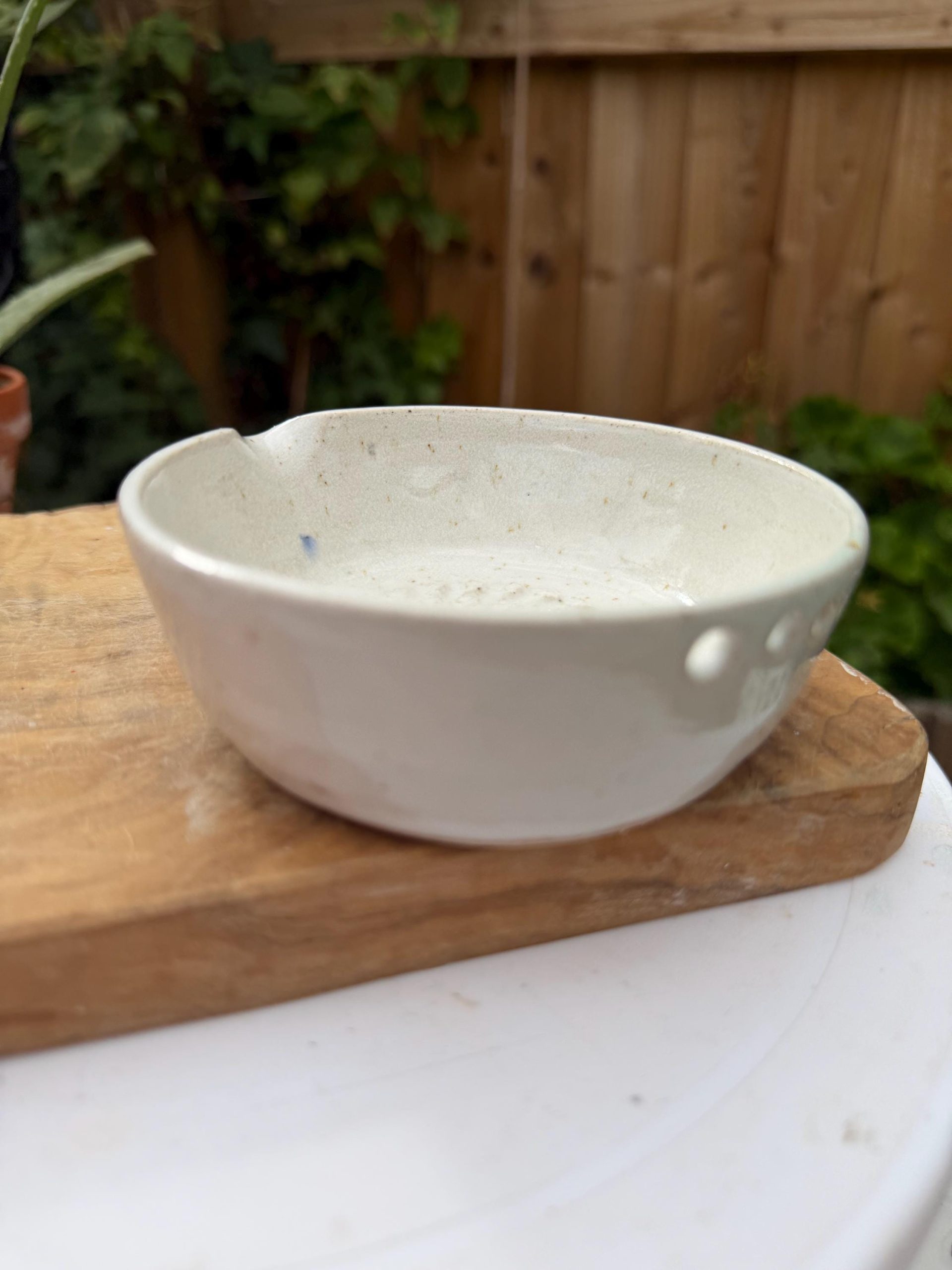 Handmade Ceramic Herb Stripper Garlic Grater Bowl, Kitchen Tool, Dressing Dish - Image 9