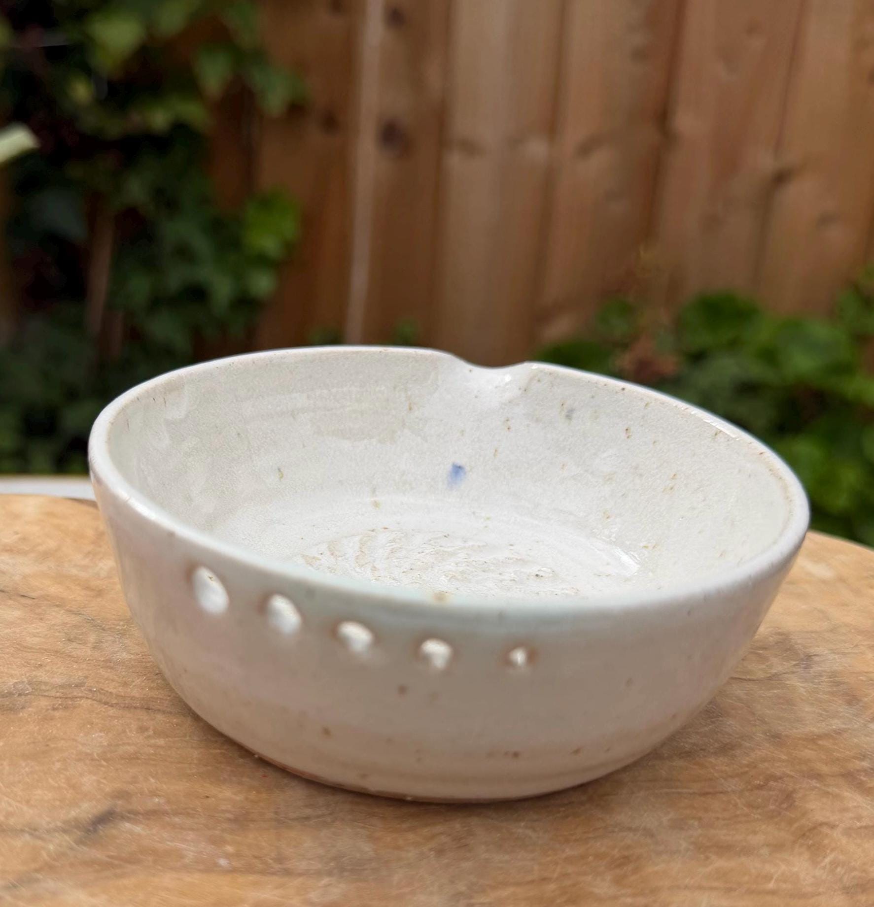 Handmade Ceramic Herb Stripper Garlic Grater Bowl, Kitchen Tool, Dressing Dish - Image 7