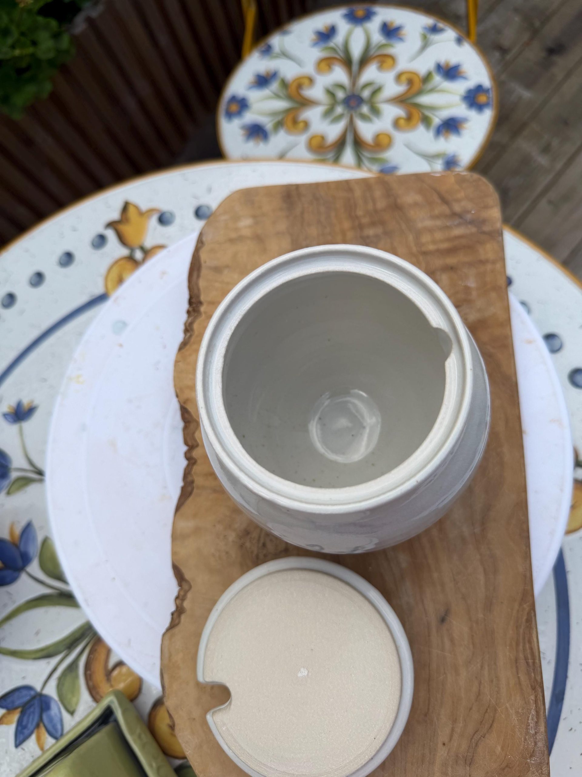 Handmade Ceramic Honey Pot with Lid, white Stoneware Honey Jar - Image 15