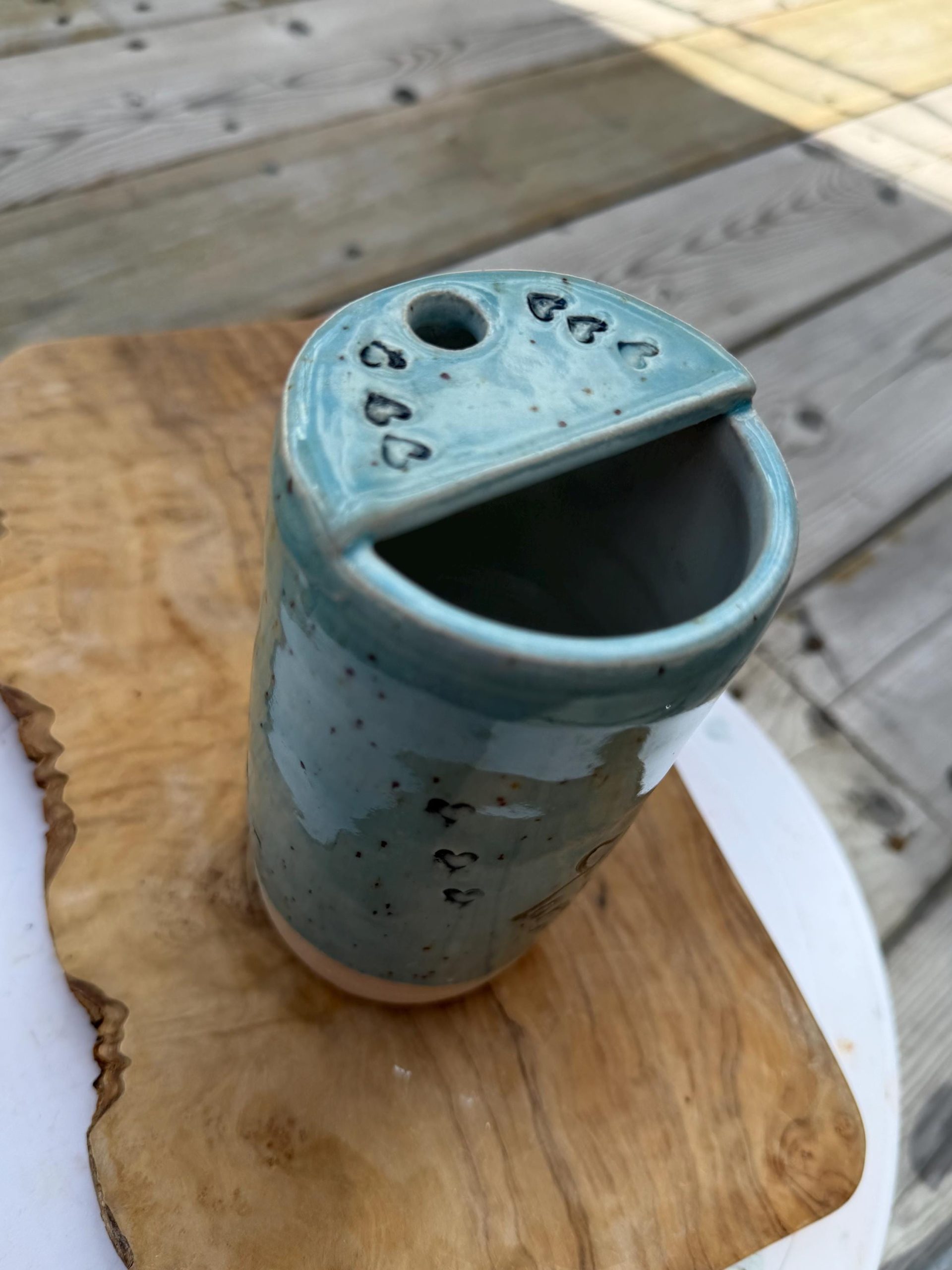 Handmade Ceramic Travel Mug with Metal Straw, Stoneware Reusable Coffee Cup, Puppy Love - Image 13