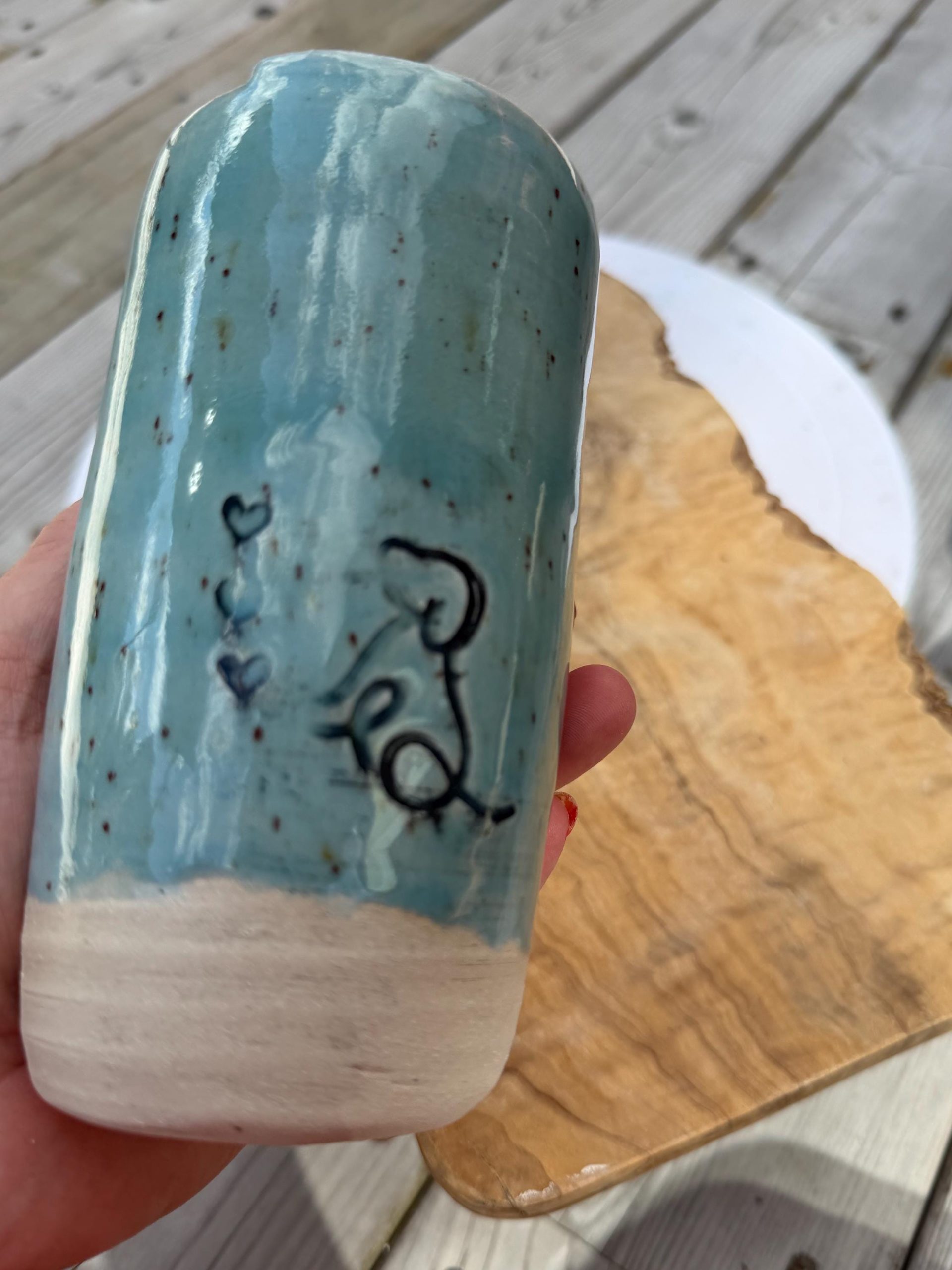 Handmade Ceramic Travel Mug with Metal Straw, Stoneware Reusable Coffee Cup, Puppy Love - Image 15
