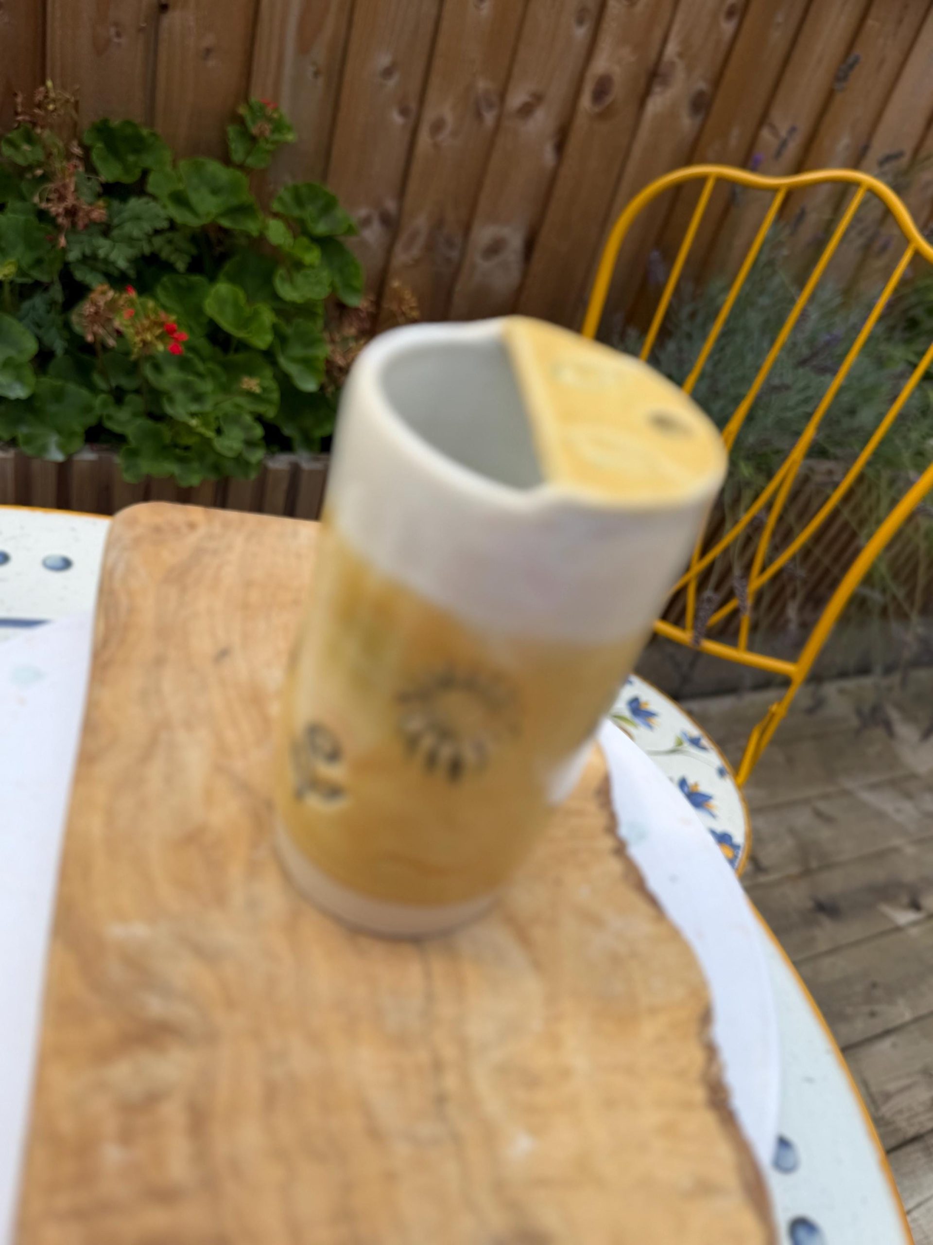 Handmade Ceramic Travel Mug with Metal Straw, Stoneware Reusable Coffee Cup 350ml yellow sun - Image 7