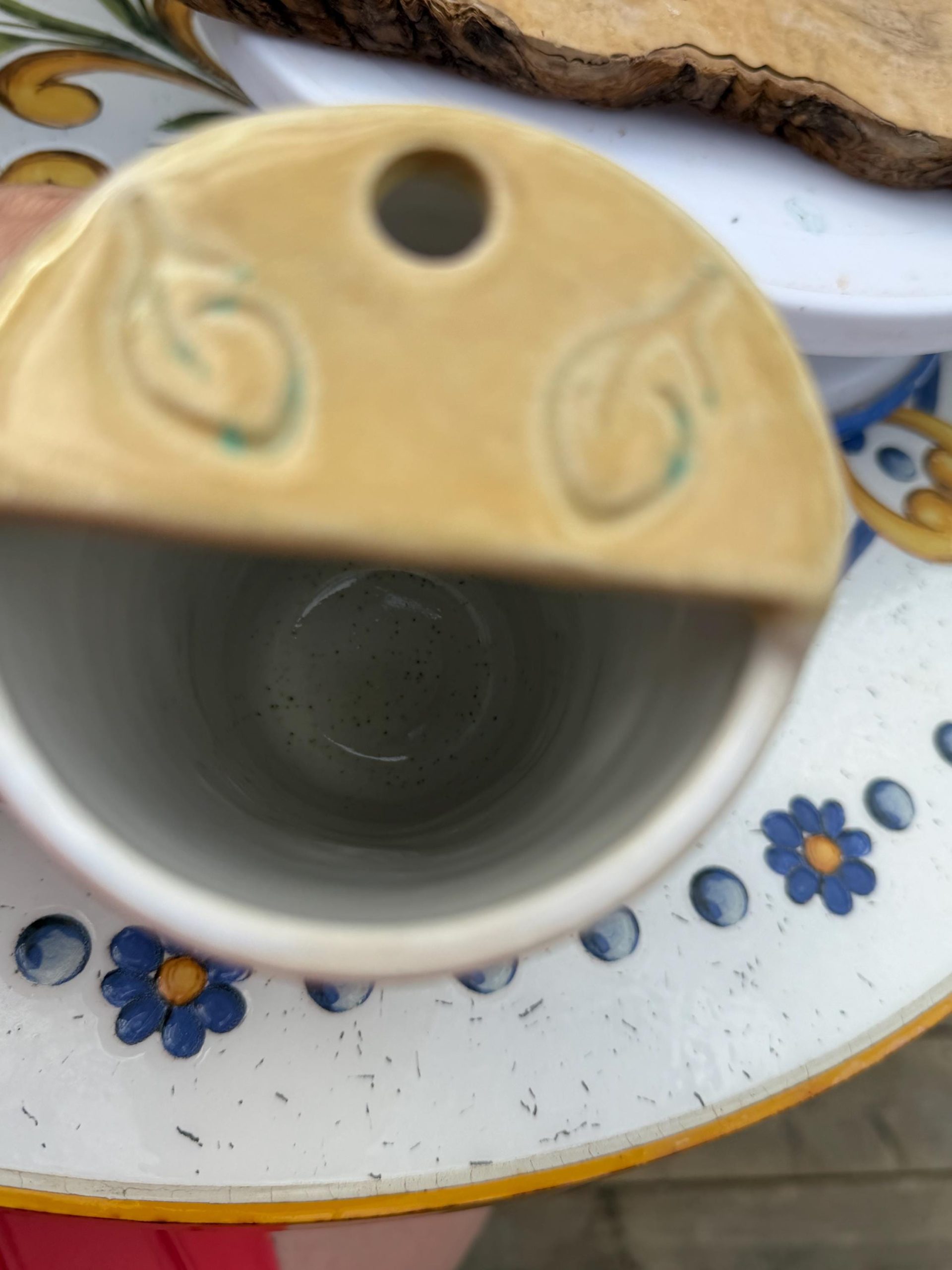 Handmade Ceramic Travel Mug with Metal Straw, Stoneware Reusable Coffee Cup 350ml yellow sun - Image 9