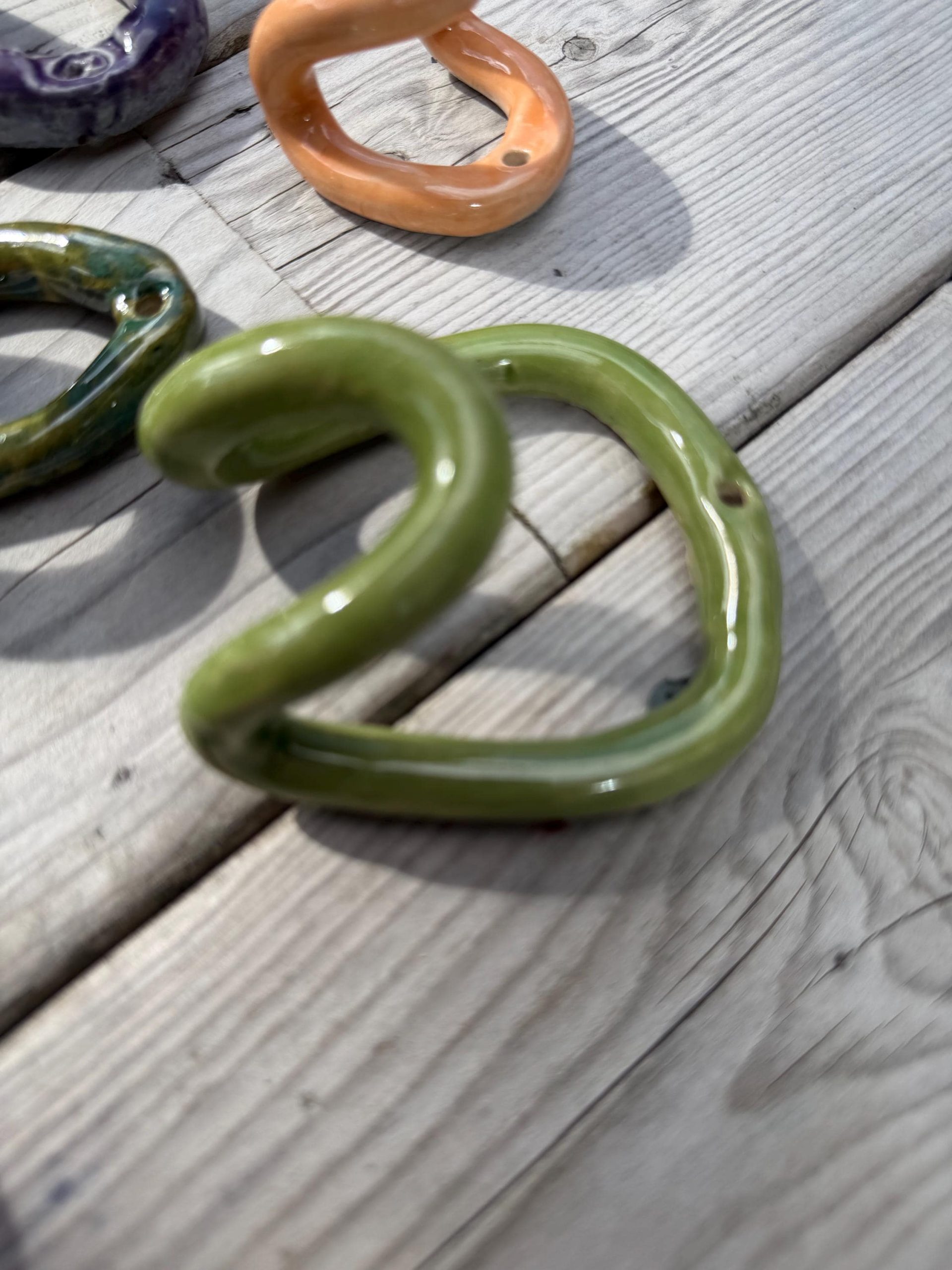 Handmade Ceramic Wall Hook, Green Pottery Hanger, Sculptural Coat Hook - Image 6