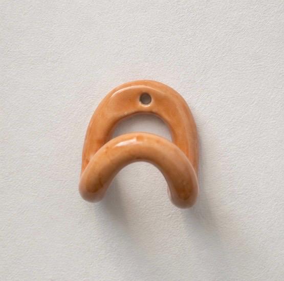 Handmade Ceramic Wall Hook, Pottery Hanger, Sculptural Coat Hook Orange Small - Image 6