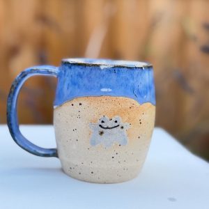 Handmade Light Blue Stoneware Mug,  ghost  Glaze Coffee Cup