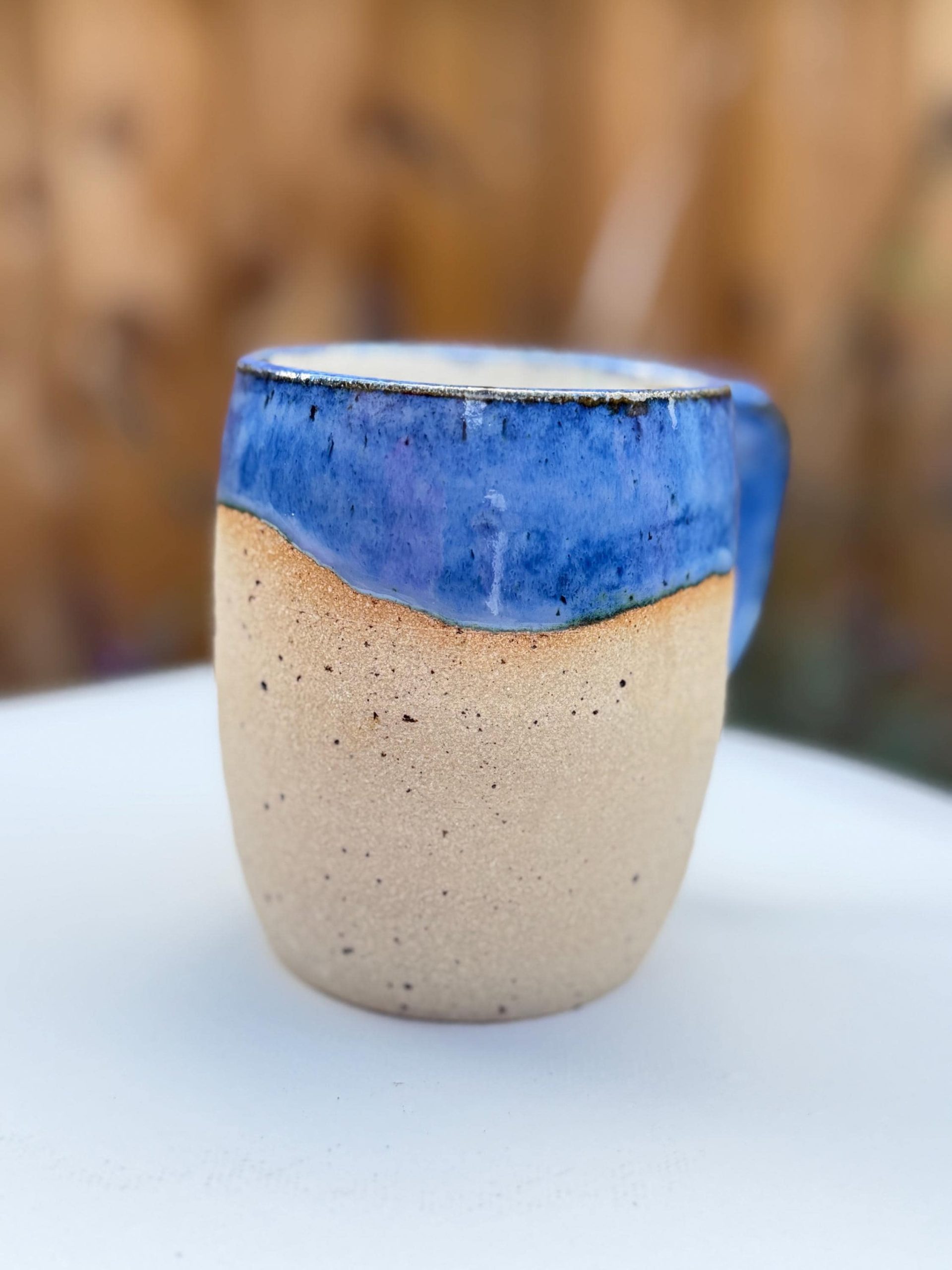 Handmade Light Blue Stoneware Mug, ghost Glaze Coffee Cup - Image 6
