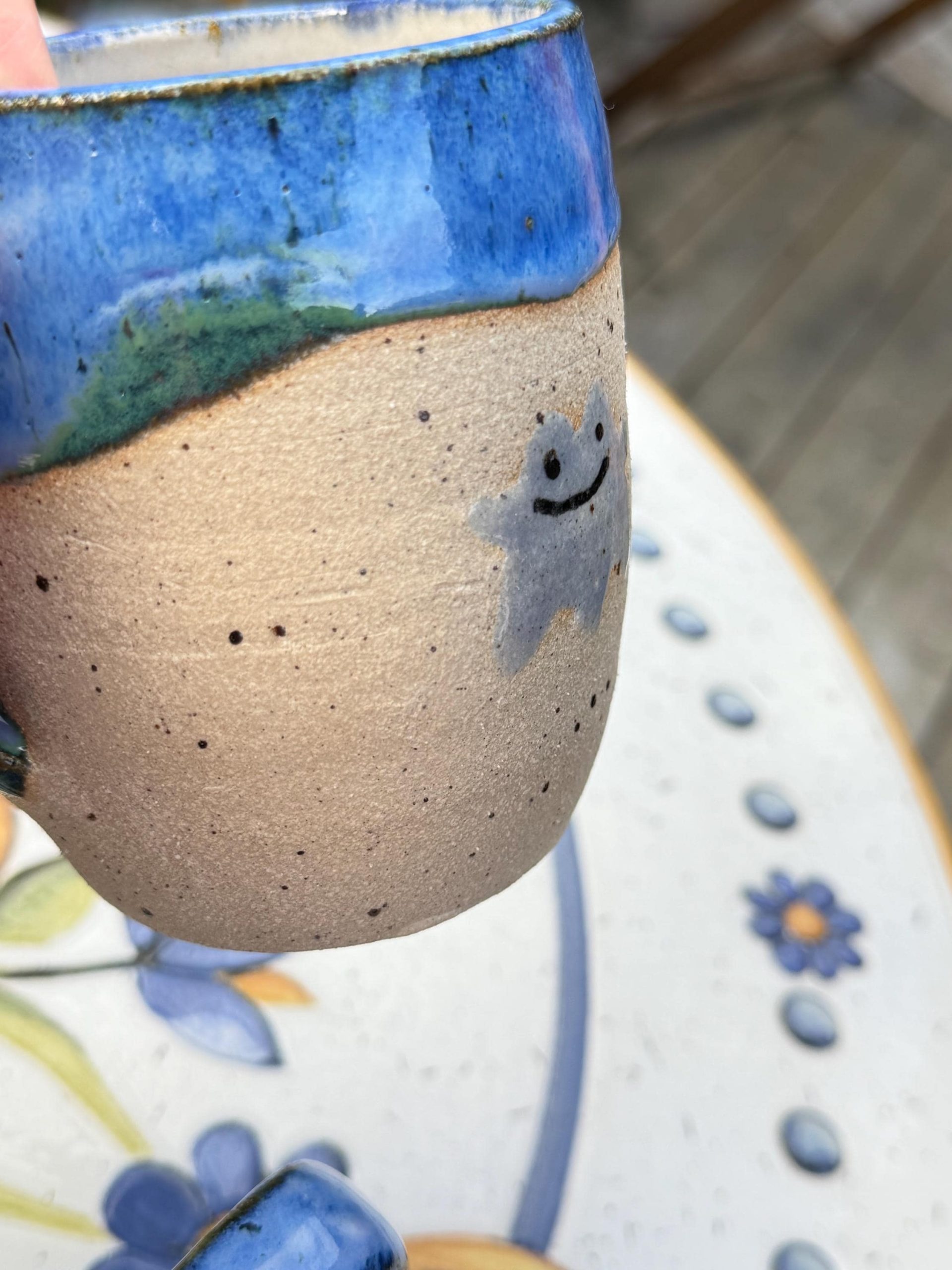 Handmade Light Blue Stoneware Mug, ghost Glaze Coffee Cup - Image 7