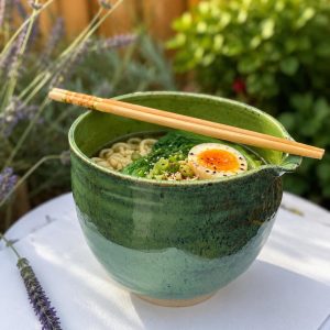 Hand Thrown Ramen/Rice/Soup Bowl, mixing bowl with chopsticks, 1100ml capacity