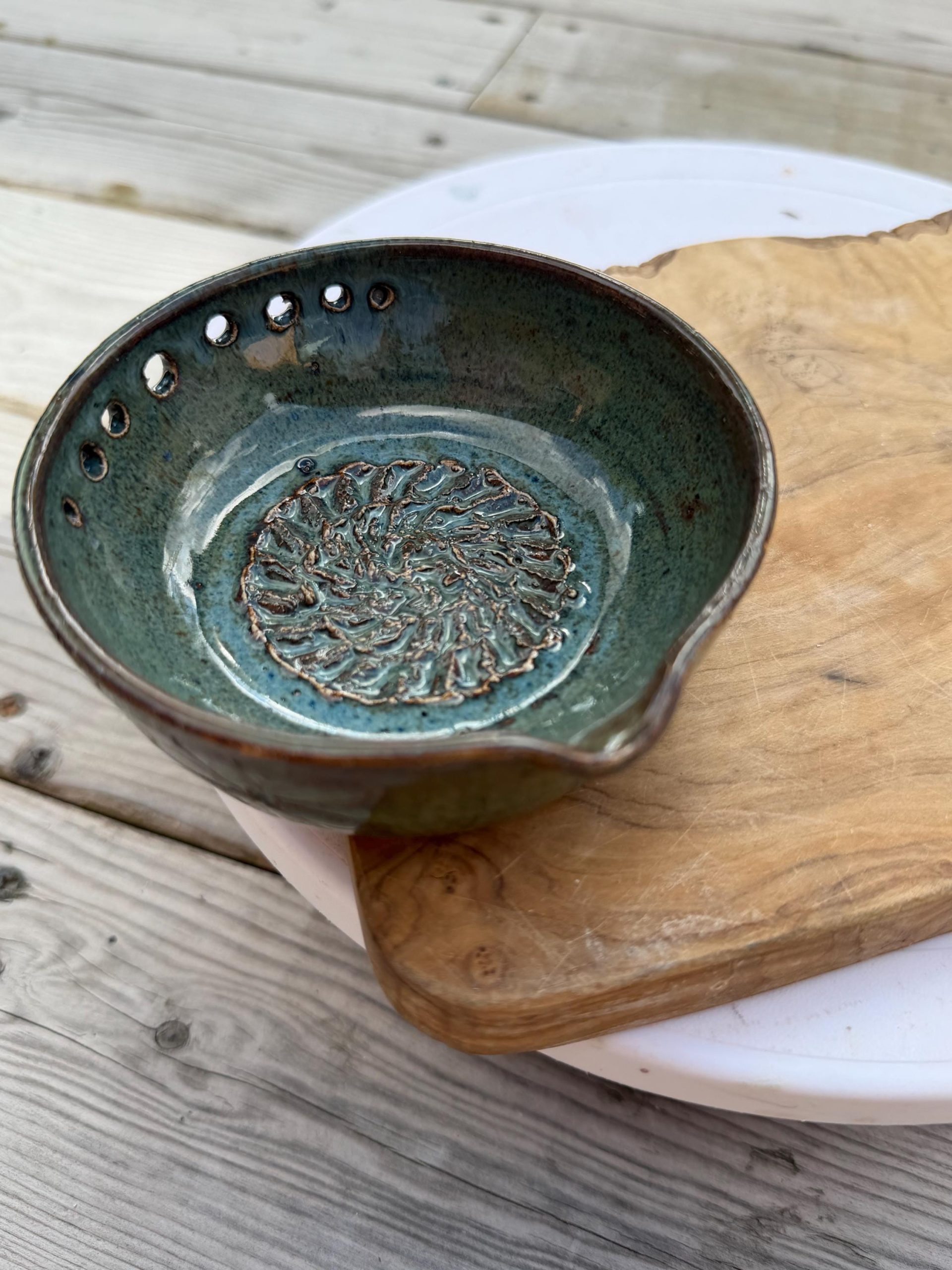Handmade Ceramic Garlic Grater & Herb Stripper Bowl | Ginger Grater | Wheel-Thrown Kitchen Tool - Image 12