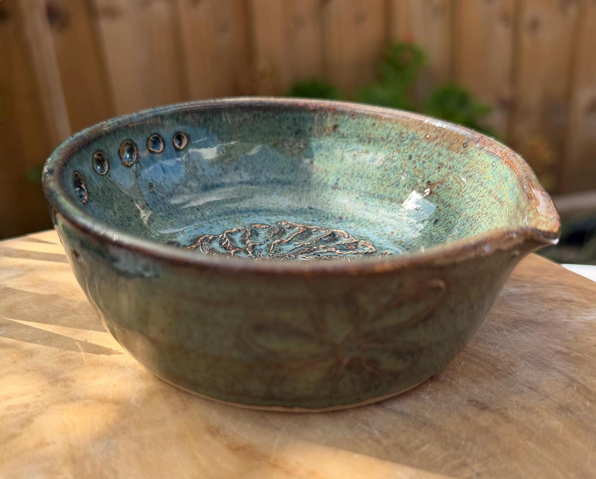Handmade Ceramic Garlic Grater & Herb Stripper Bowl | Ginger Grater | Wheel-Thrown Kitchen Tool - Image 4