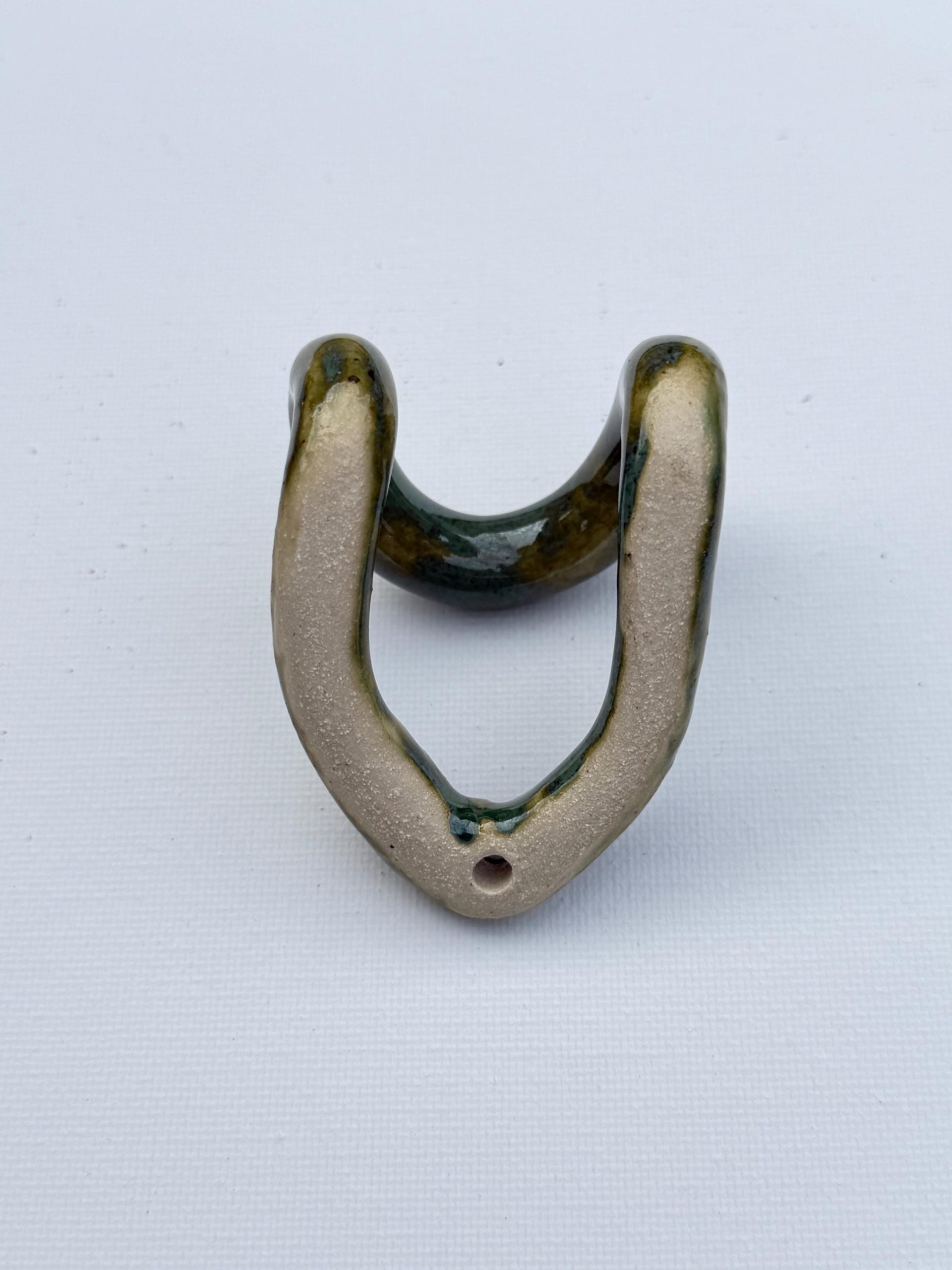 Handmade Ceramic Wall Hook, Green Pottery Hanger, Sculptural Coat Hook medium - Image 3
