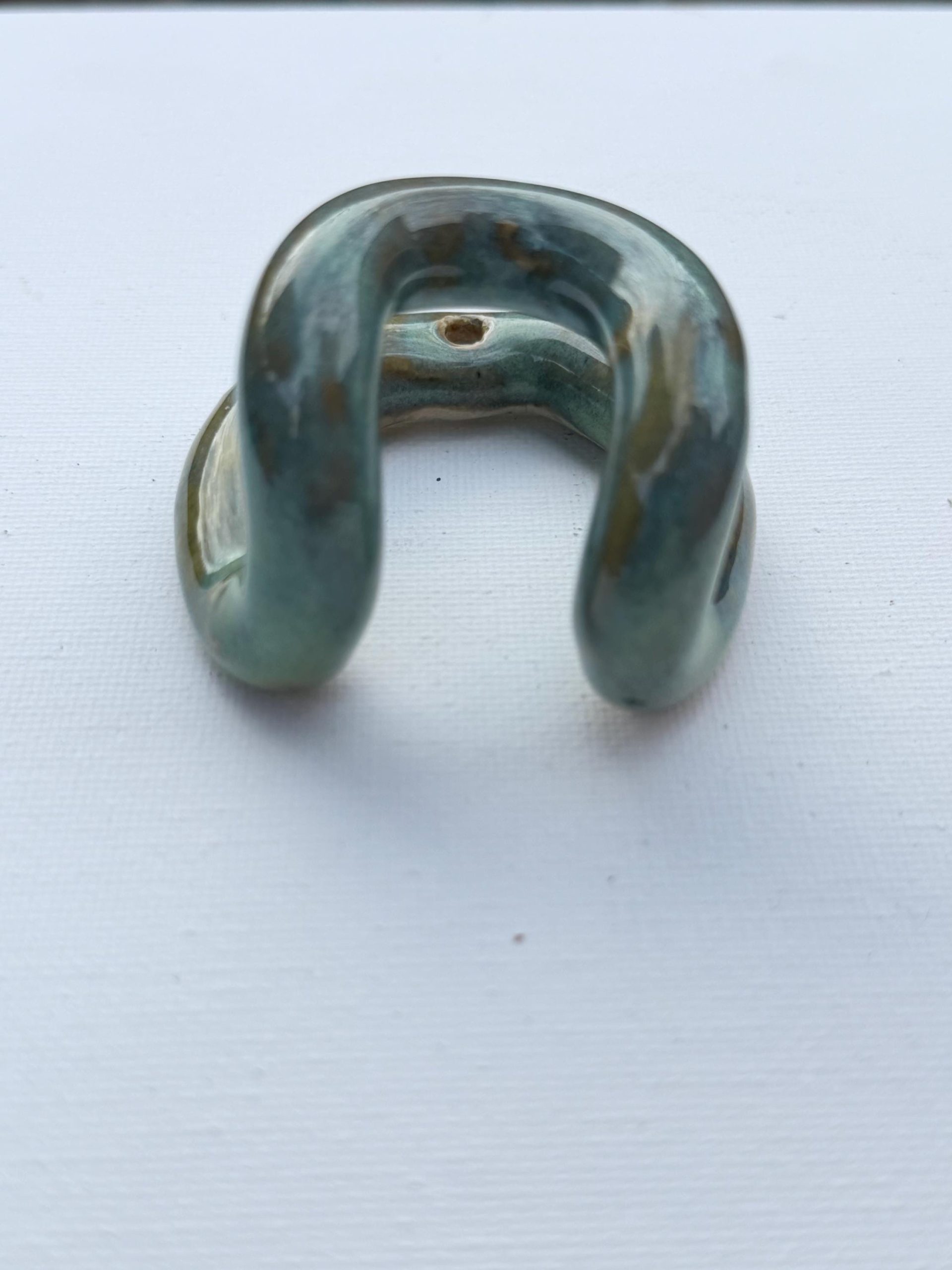 Handmade Ceramic Wall Hook, Green Pottery Hanger, Sculptural Coat Hook medium - Image 6