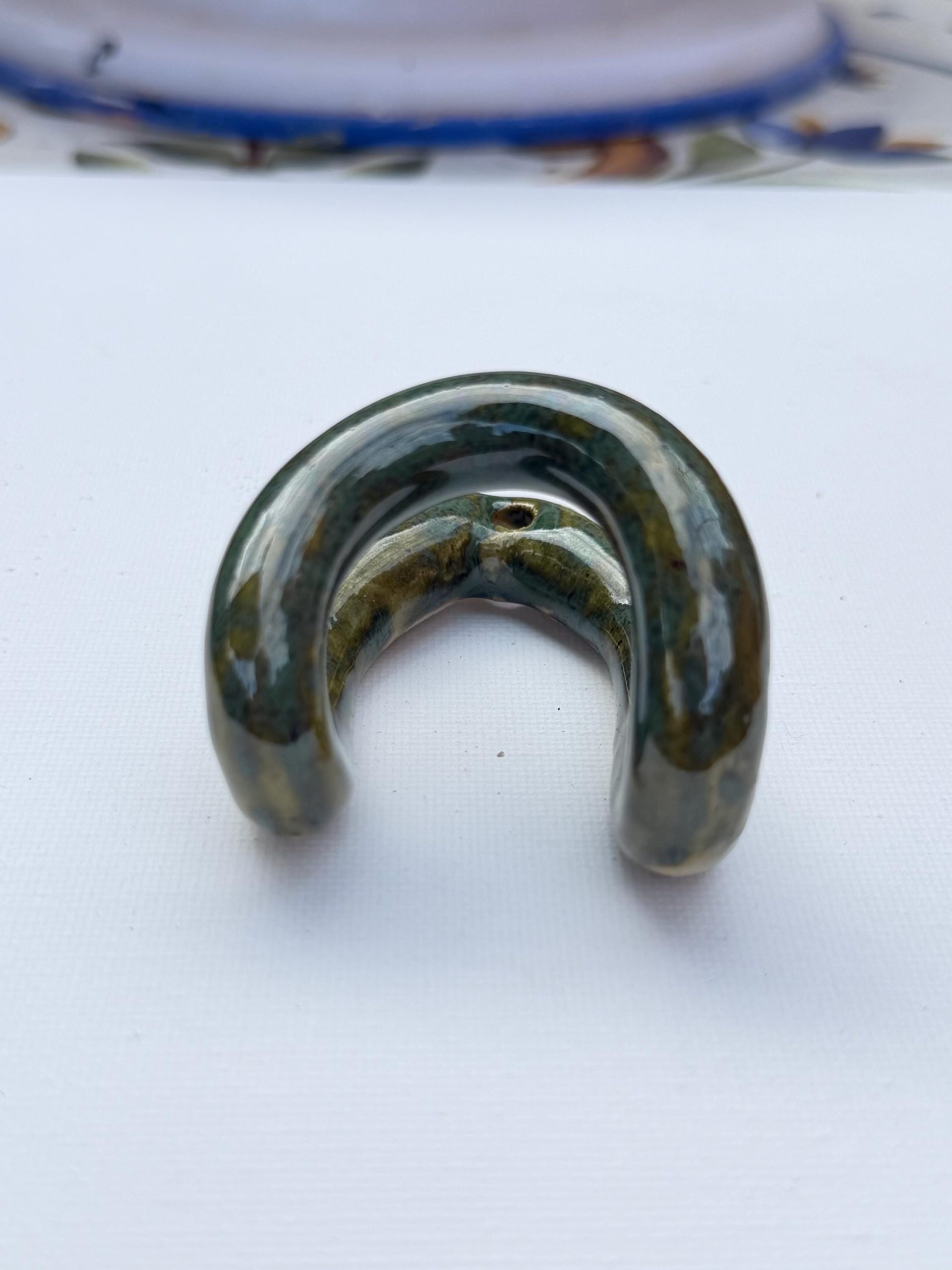 Handmade Ceramic Wall Hook, Green Pottery Hanger, Sculptural Coat Hook medium - Image 7