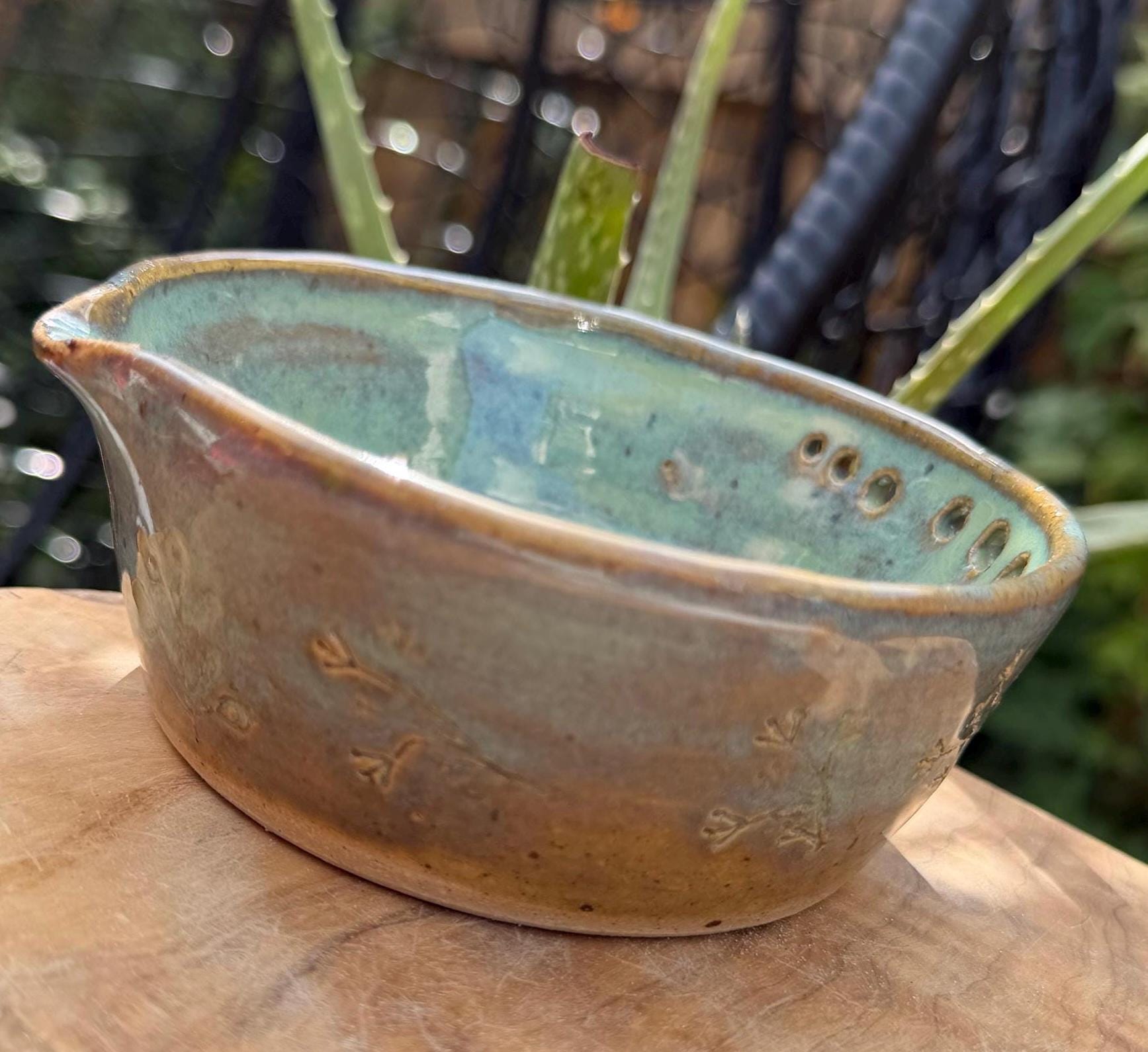 Handmade Ceramic Garlic Grater & Herb Stripper Bowl | Ginger Grater | Wheel-Thrown Kitchen Tool - Image 5