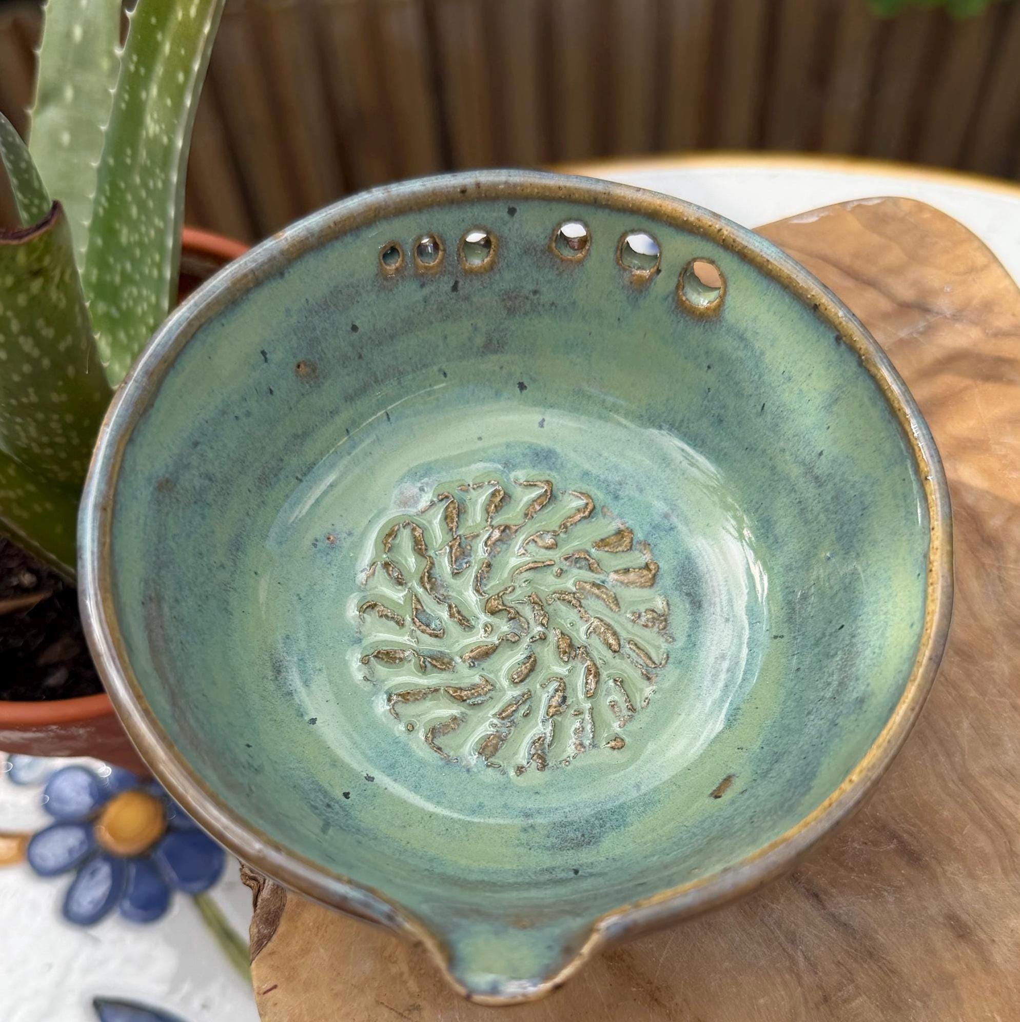 Handmade Ceramic Garlic Grater & Herb Stripper Bowl | Ginger Grater | Wheel-Thrown Kitchen Tool - Image 6