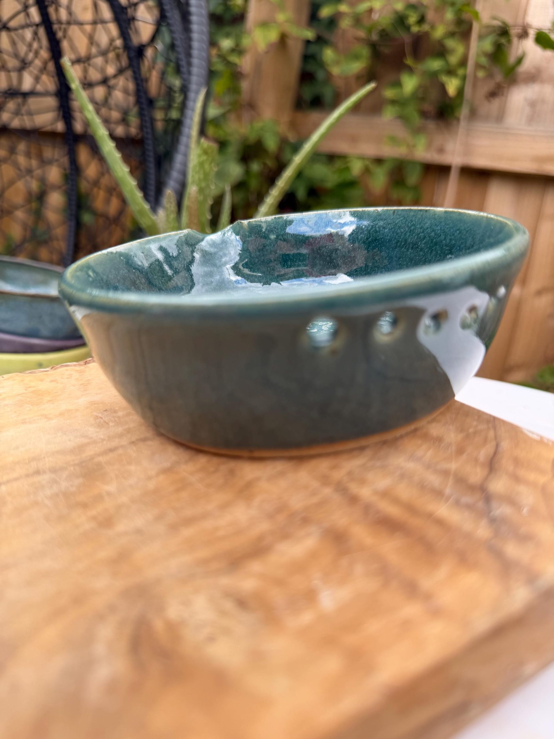 Handmade Ceramic Garlic Grater & Herb Stripper Bowl Aqua | Ginger Grater | Wheel-Thrown Kitchen Tool - Image 17