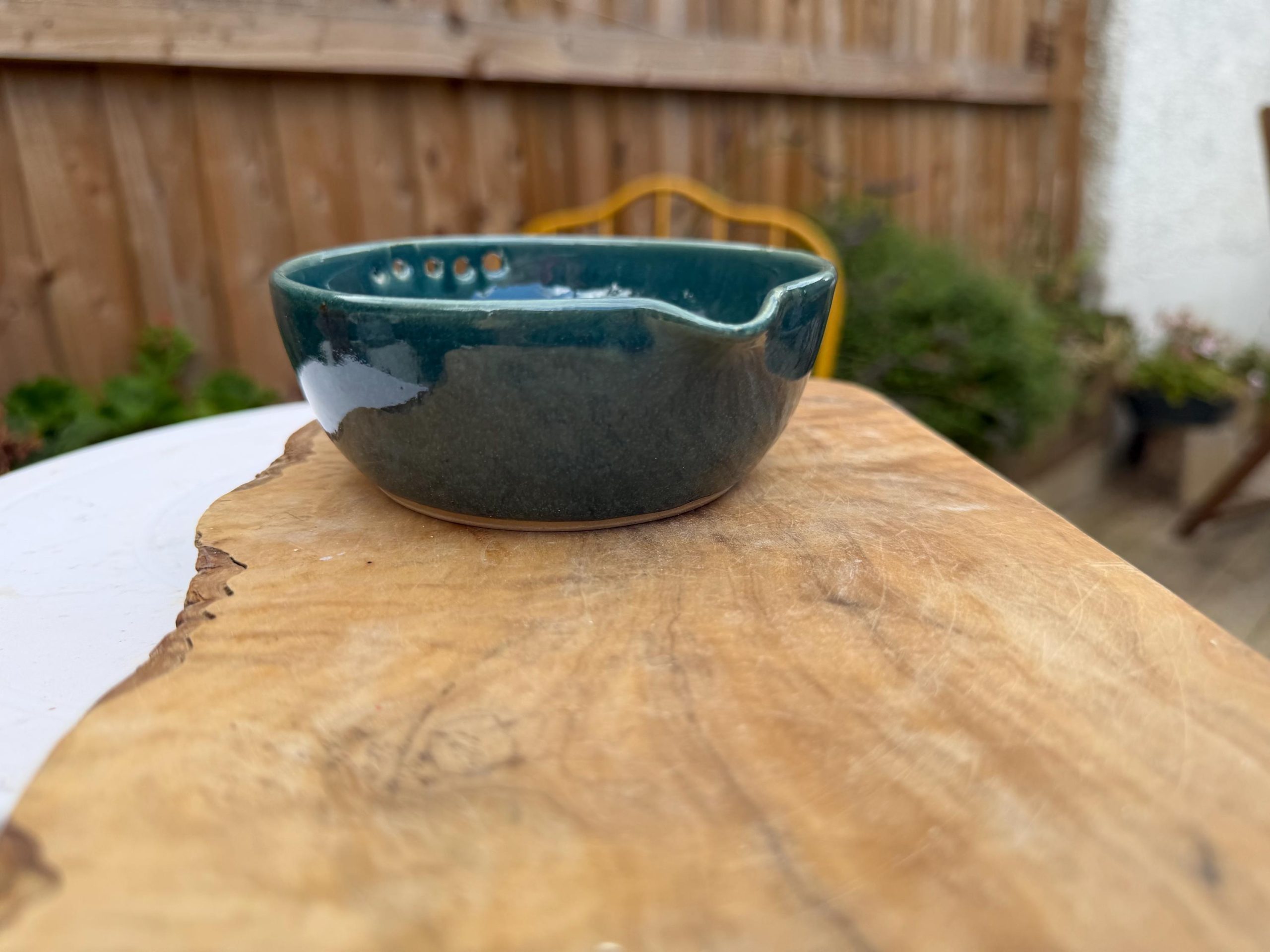 Handmade Ceramic Garlic Grater & Herb Stripper Bowl Aqua | Ginger Grater | Wheel-Thrown Kitchen Tool - Image 16