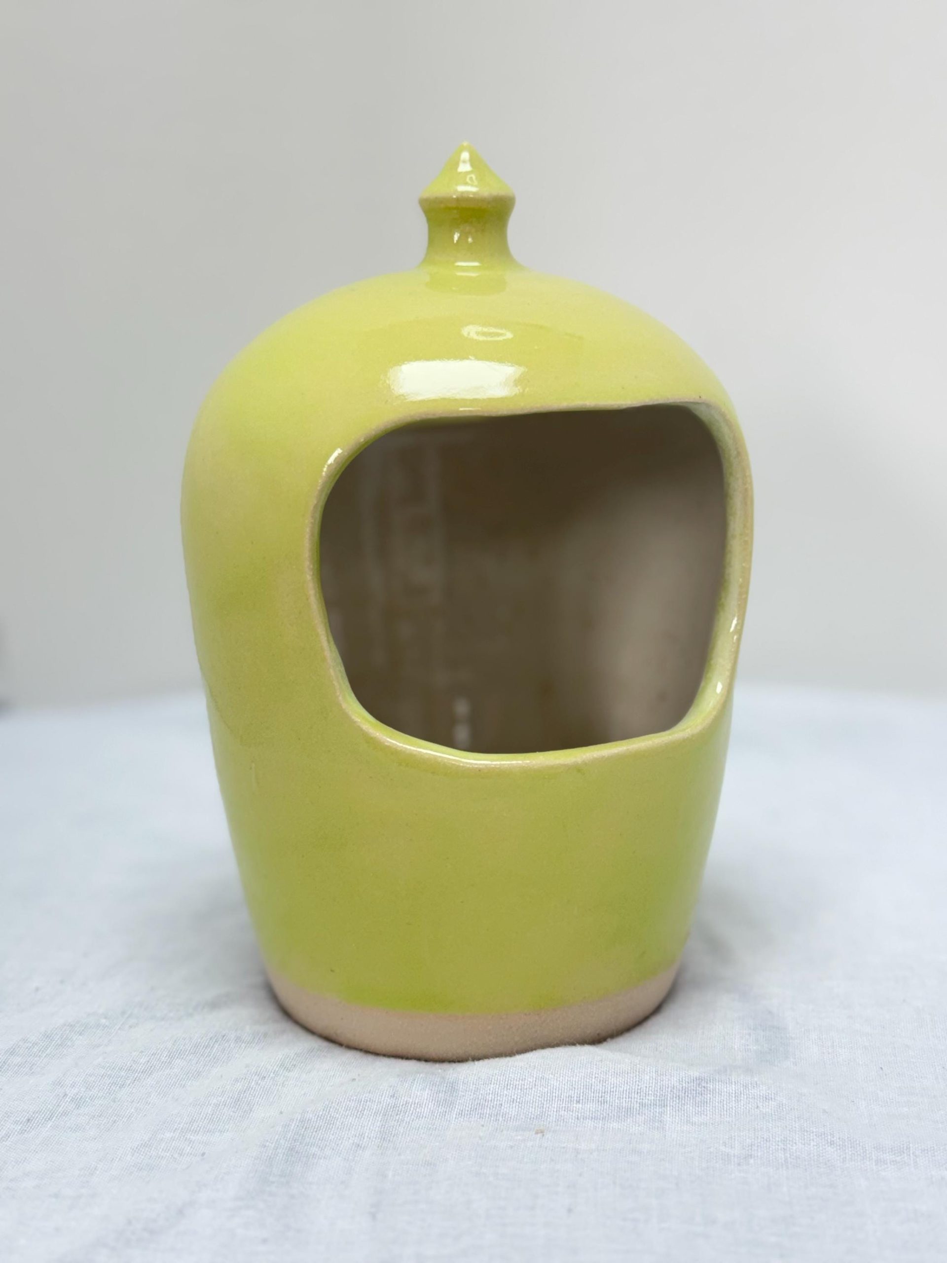 Handmade Green Stoneware Salt Pig, Kitchen Salt Holder - Image 2