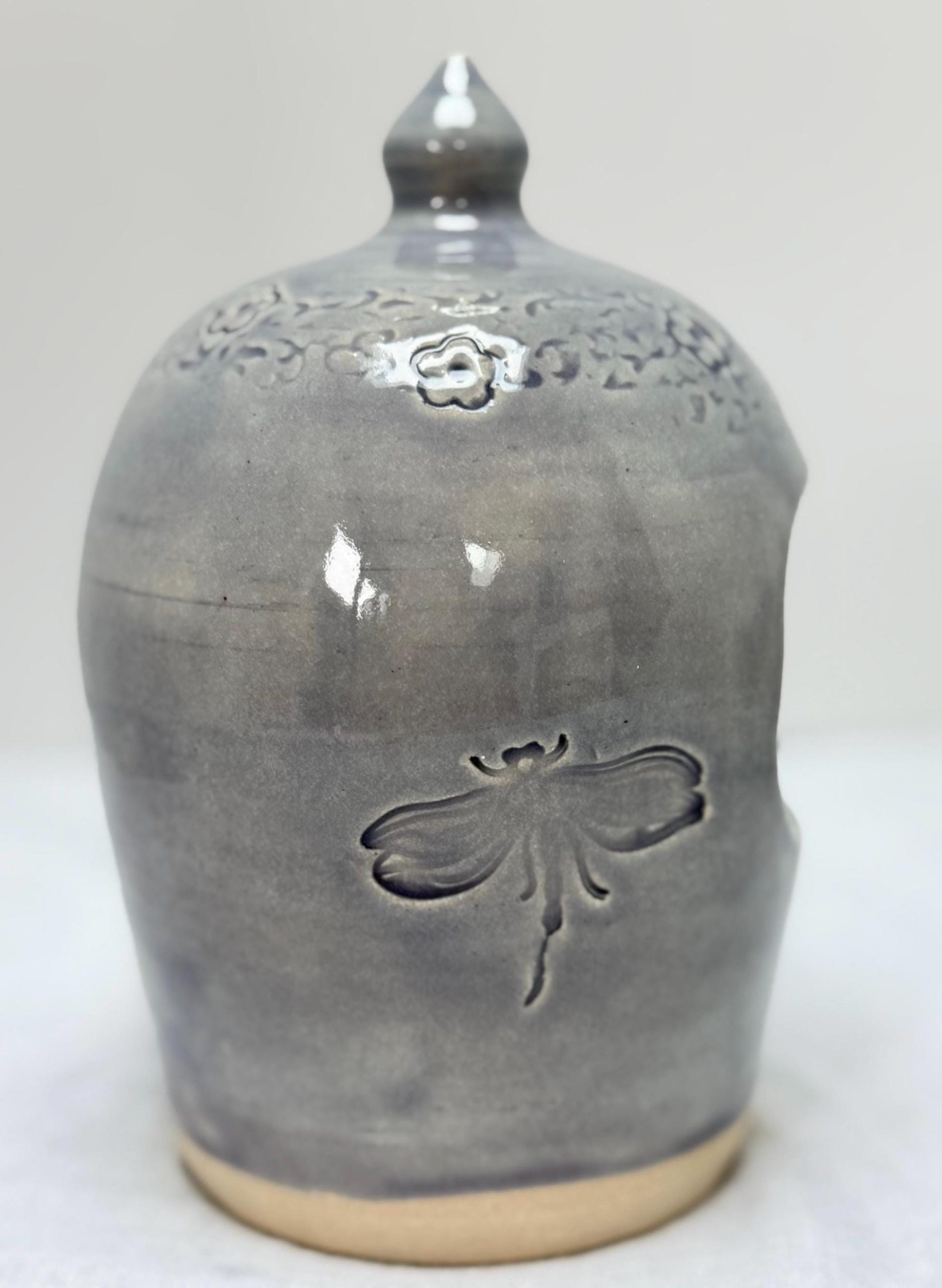 Handmade Blue Stoneware Salt Pig, Kitchen Salt Holder - Image 4