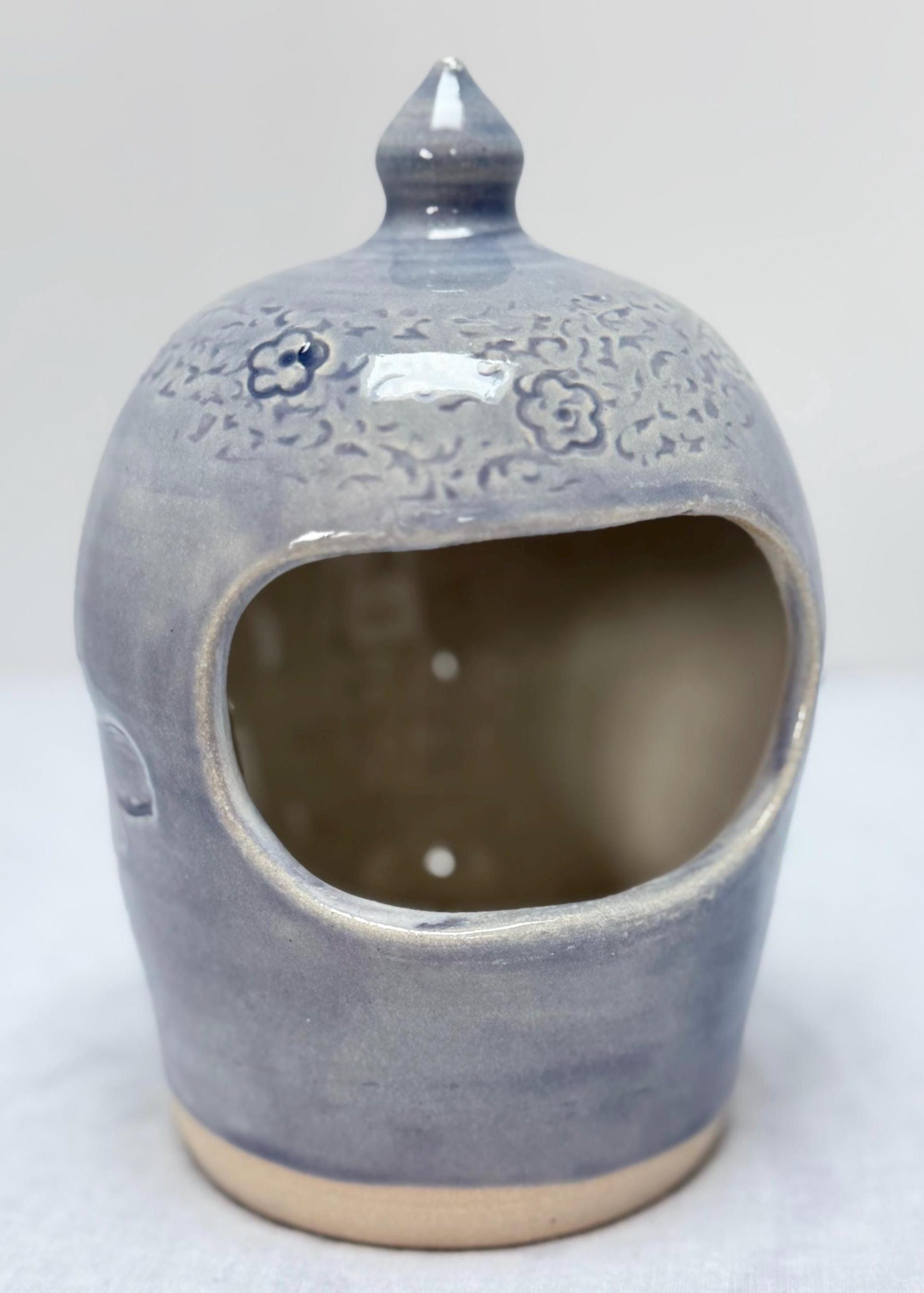 Handmade Blue Stoneware Salt Pig, Kitchen Salt Holder - Image 7