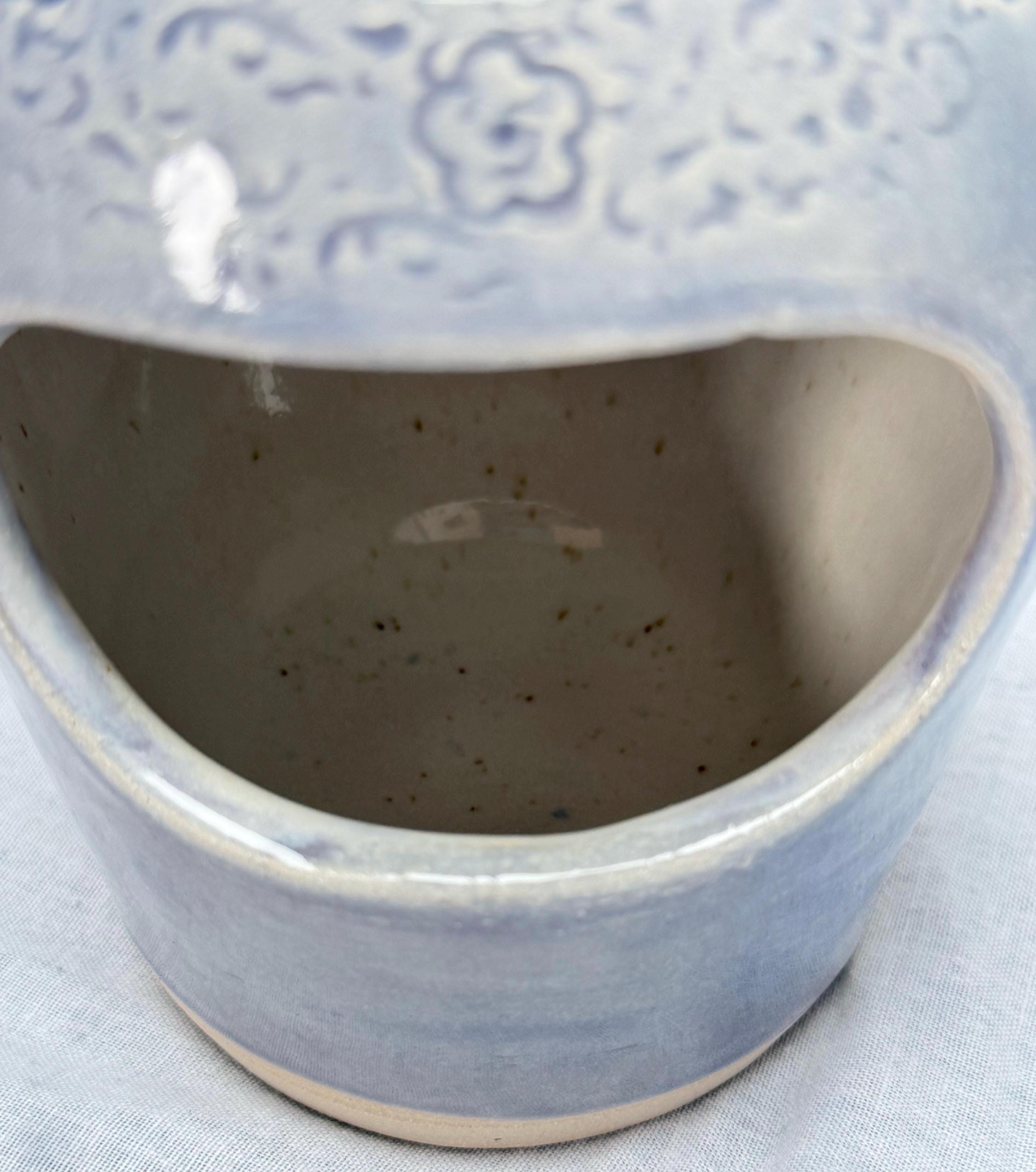 Handmade Blue Stoneware Salt Pig, Kitchen Salt Holder - Image 8