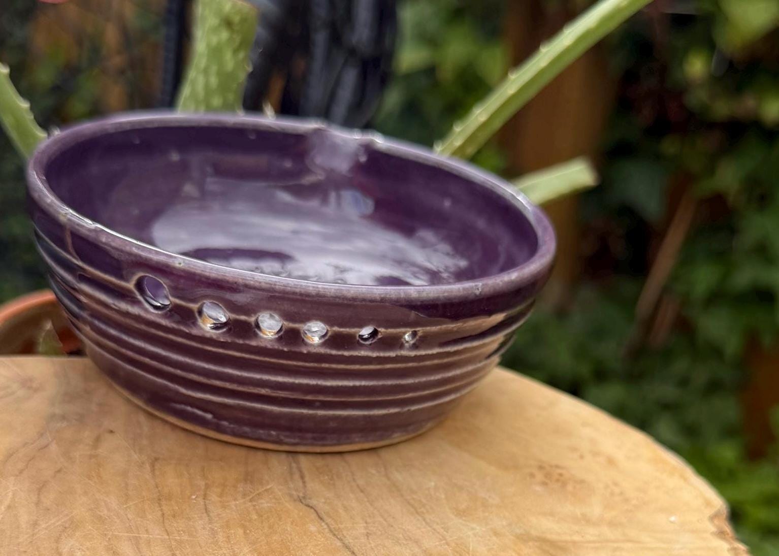 Handmade Ceramic Herb Stripper Garlic Grater Bowl, Kitchen Tool, Dressing Dish - Image 5