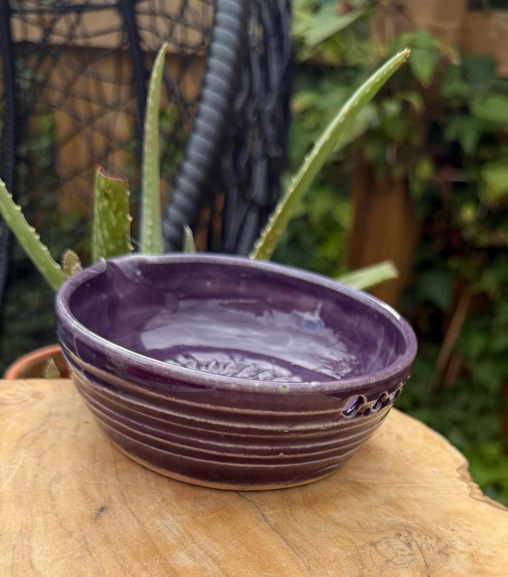 Handmade Ceramic Herb Stripper Garlic Grater Bowl, Kitchen Tool, Dressing Dish - Image 6