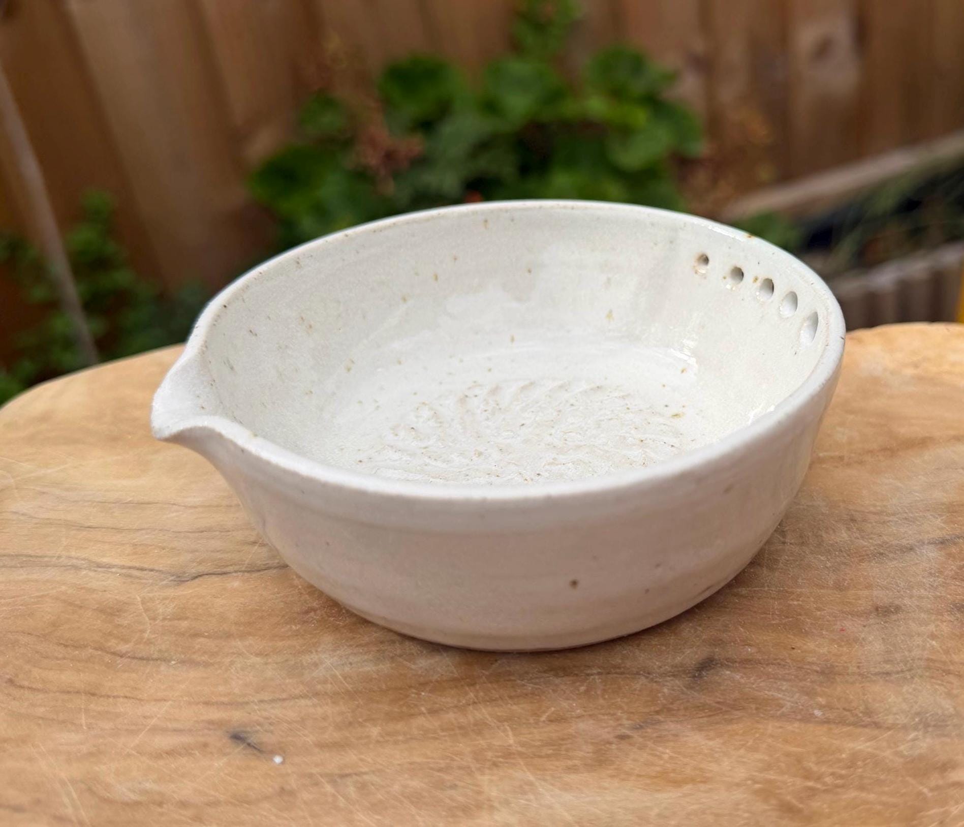 Handmade Ceramic Herb Stripper Garlic Grater Bowl, Kitchen Tool, Dressing Dish - Image 10