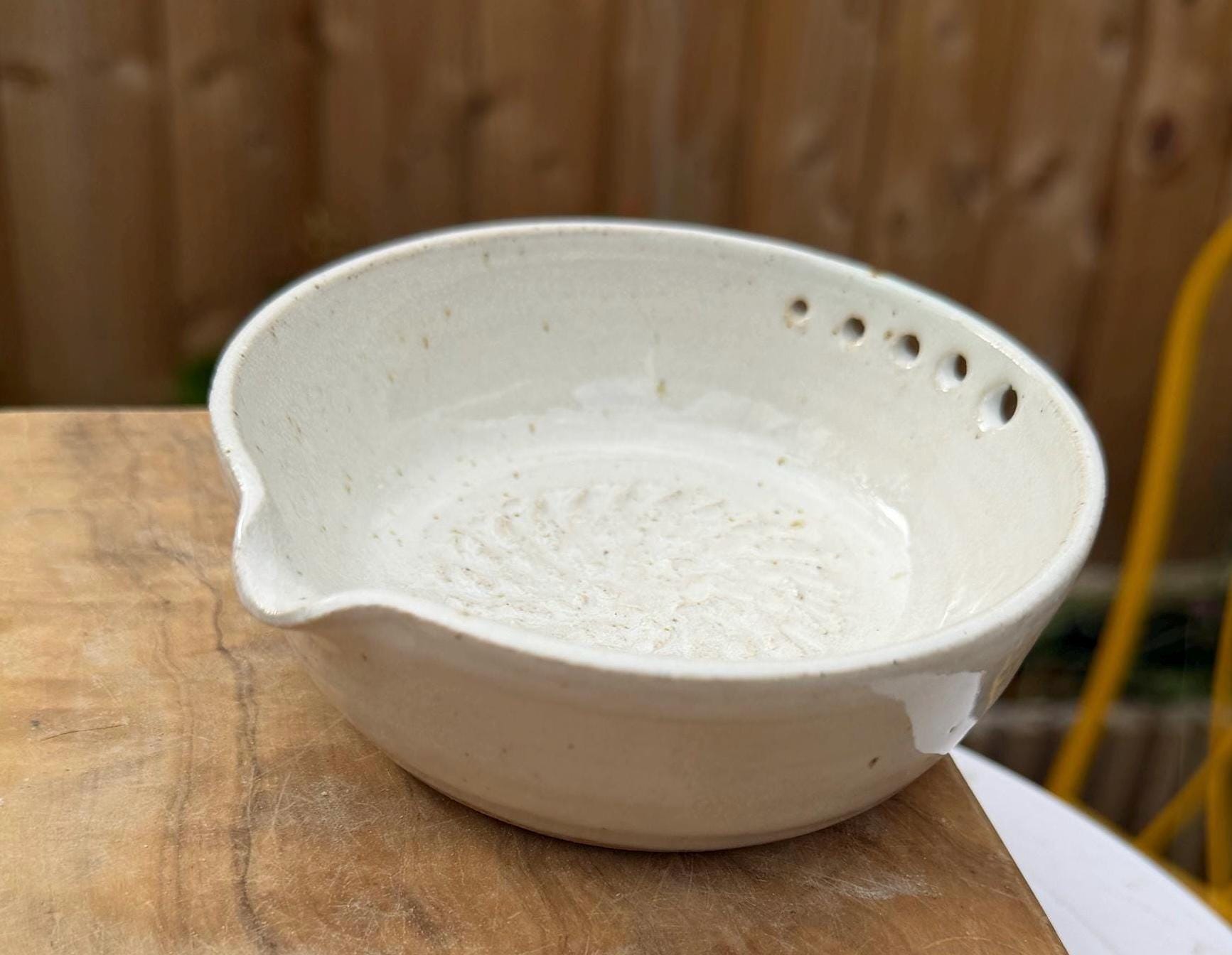 Handmade Ceramic Herb Stripper Garlic Grater Bowl, Kitchen Tool, Dressing Dish - Image 12