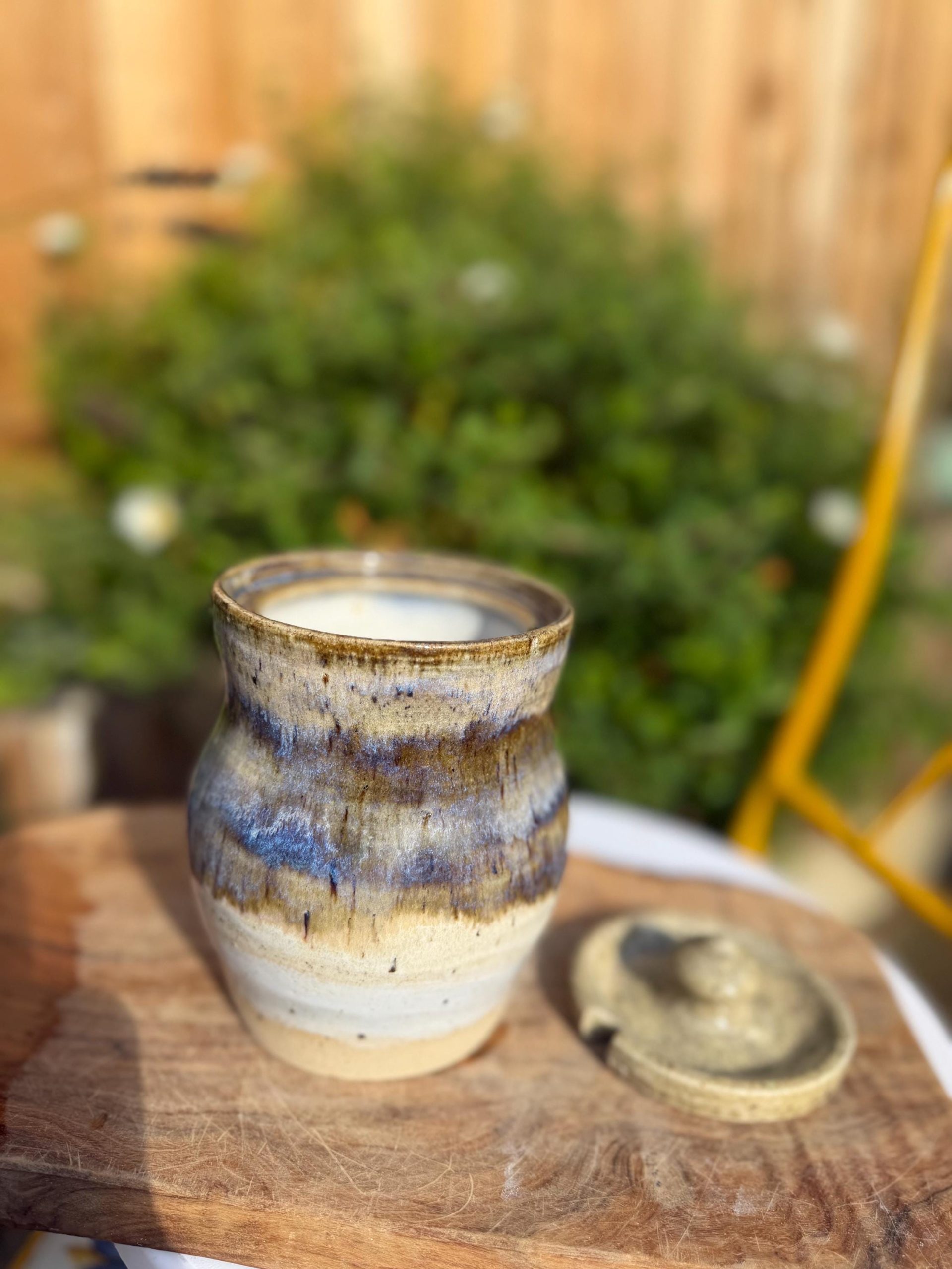 Handmade Ceramic Honey Pot with Lid, Blue Stoneware Honey Jar - Image 18