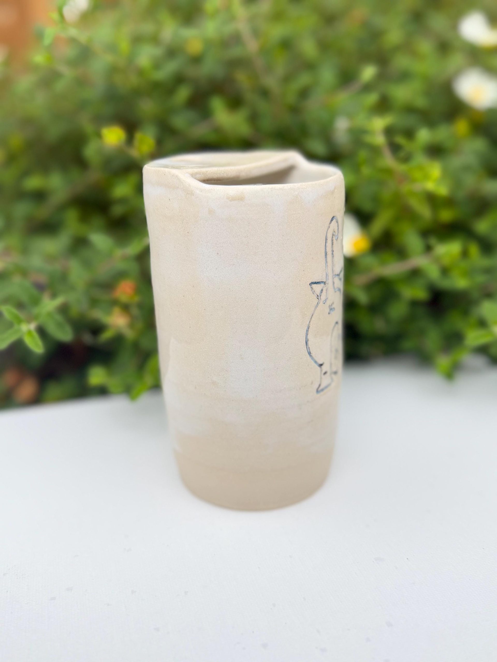 Handmade Ceramic Travel Mug with Metal Straw, Stoneware Reusable Coffee Cup 350ml - Image 5