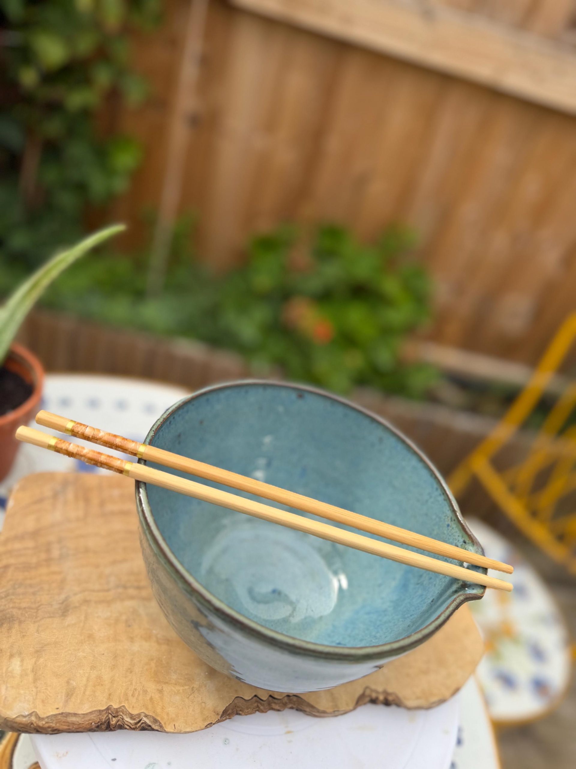 Hand Thrown Ramen, Noodle, soup, serving , mixing Bowl with chopsticks - Image 6