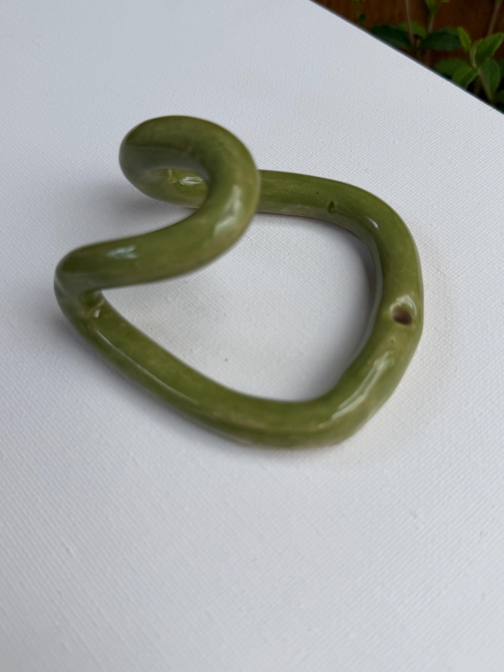 Handmade Ceramic Wall Hook, Green Pottery Hanger, Sculptural Coat Hook - Image 8