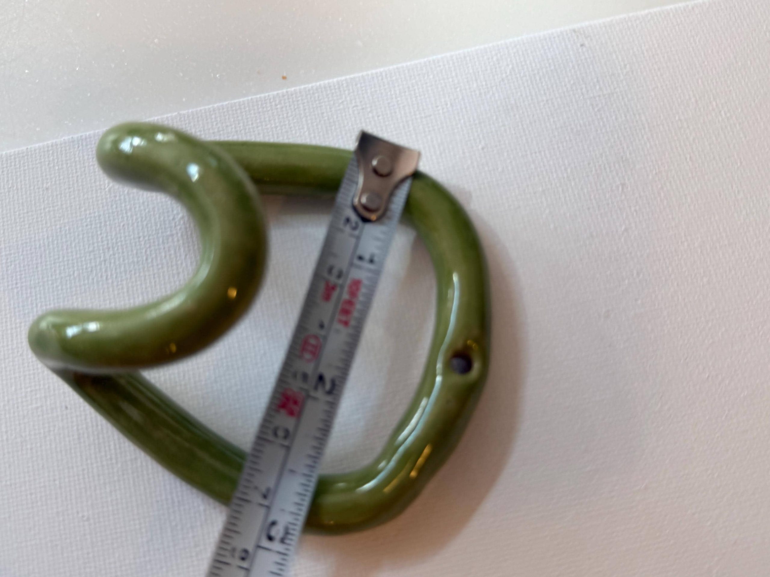 Handmade Ceramic Wall Hook, Green Pottery Hanger, Sculptural Coat Hook - Image 9