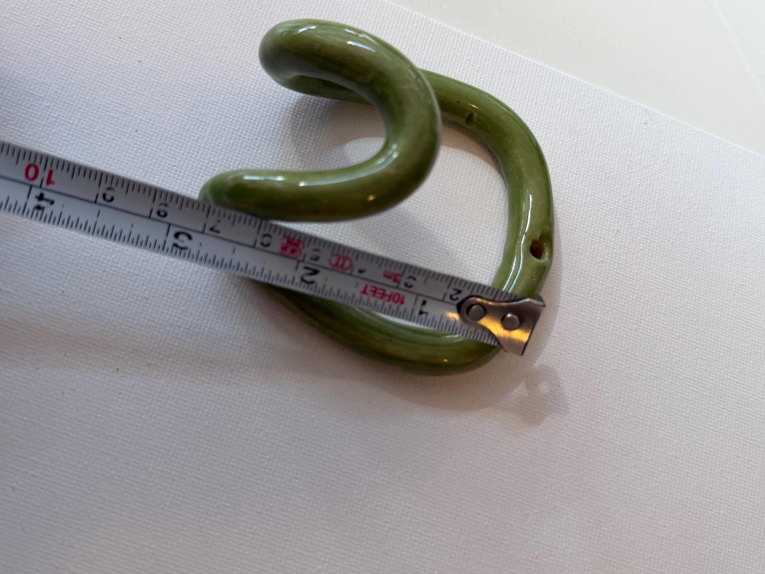Handmade Ceramic Wall Hook, Green Pottery Hanger, Sculptural Coat Hook - Image 12