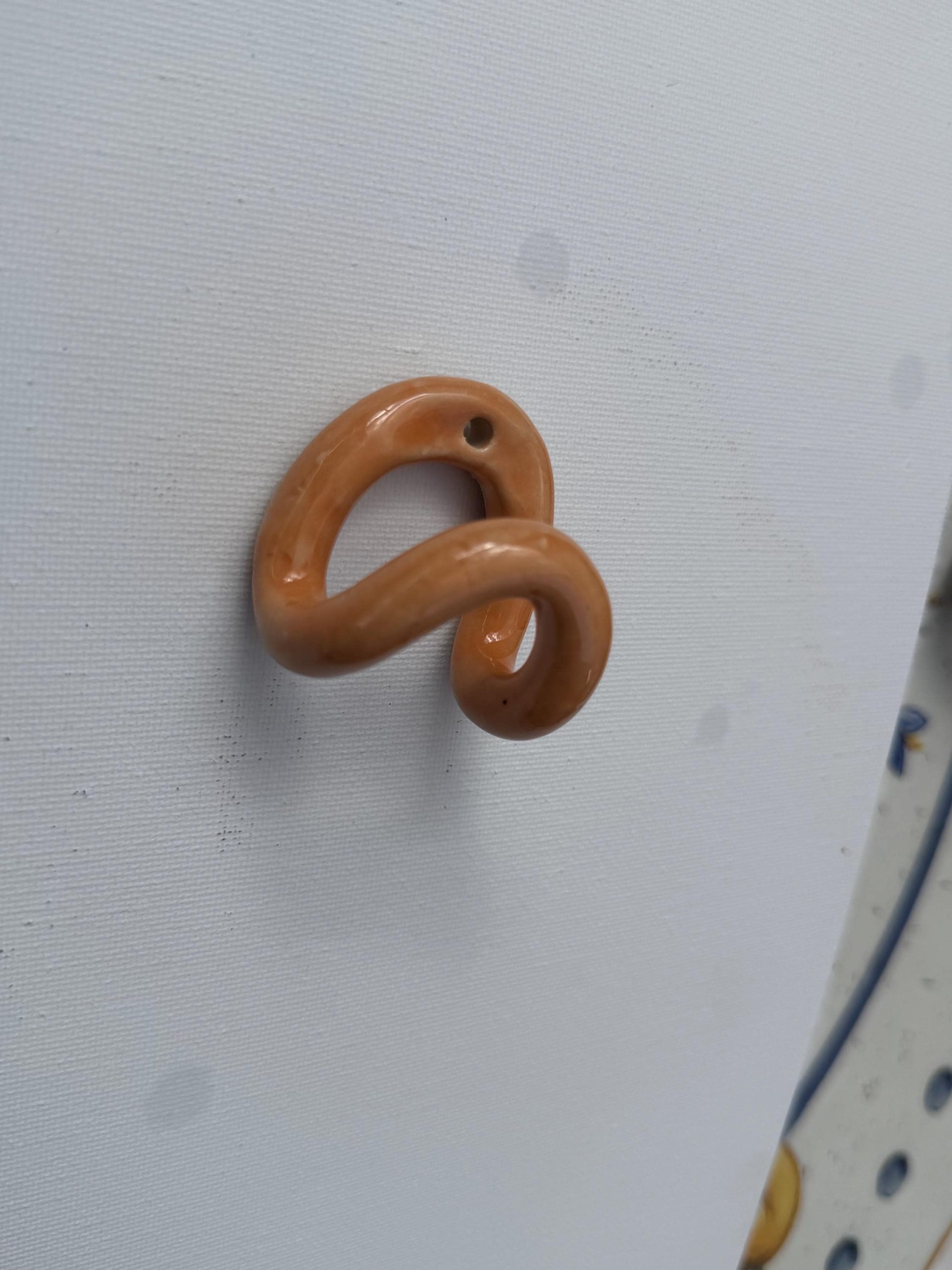 Handmade Ceramic Wall Hook, Pottery Hanger, Sculptural Coat Hook Orange Small - Image 9