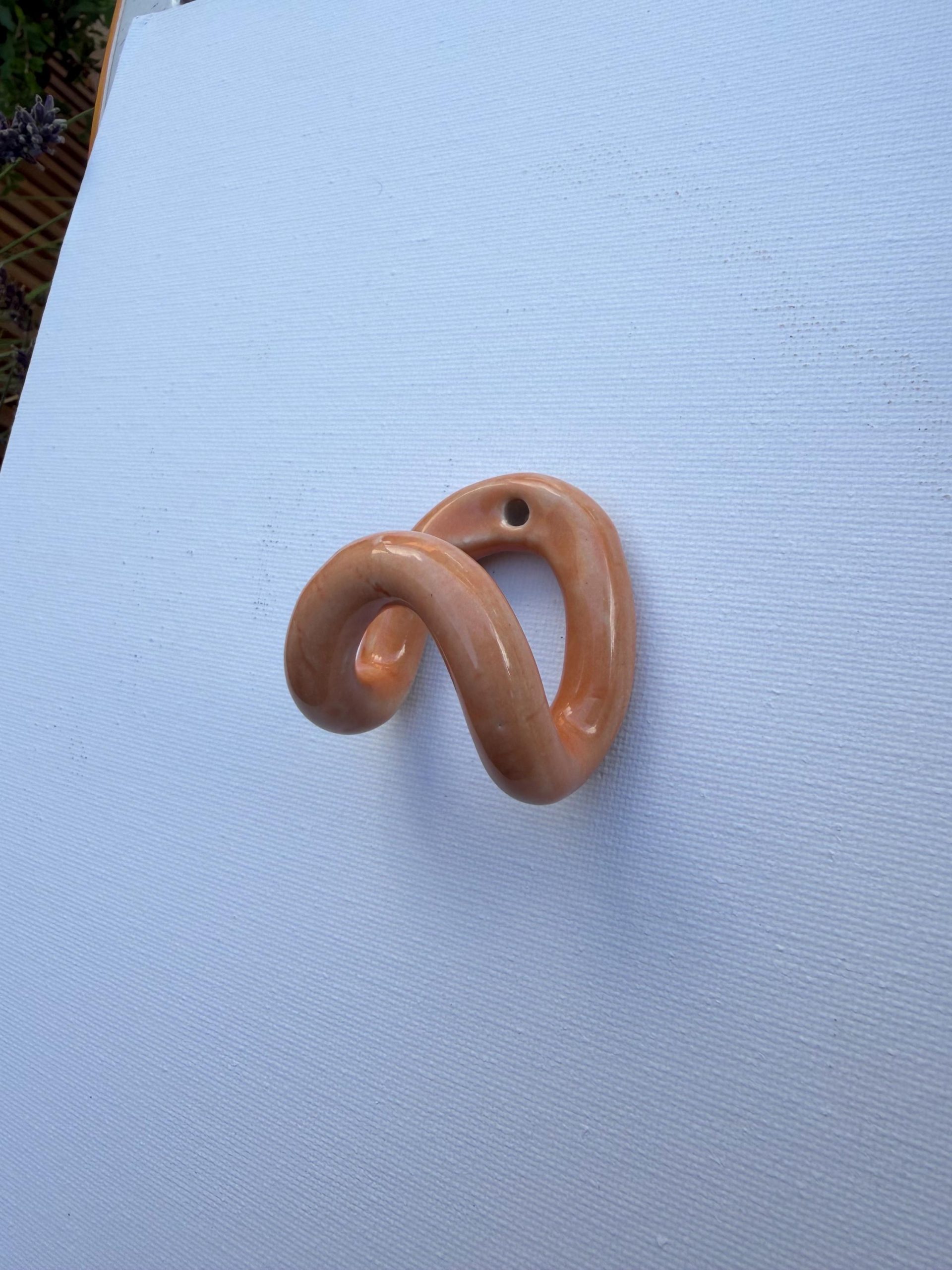 Handmade Ceramic Wall Hook, Pottery Hanger, Sculptural Coat Hook Orange Small - Image 7
